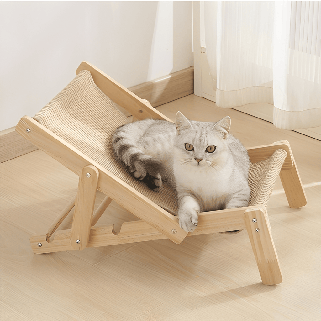 FurLounge - Verstelbare Houten Kattenlounger - Mivero