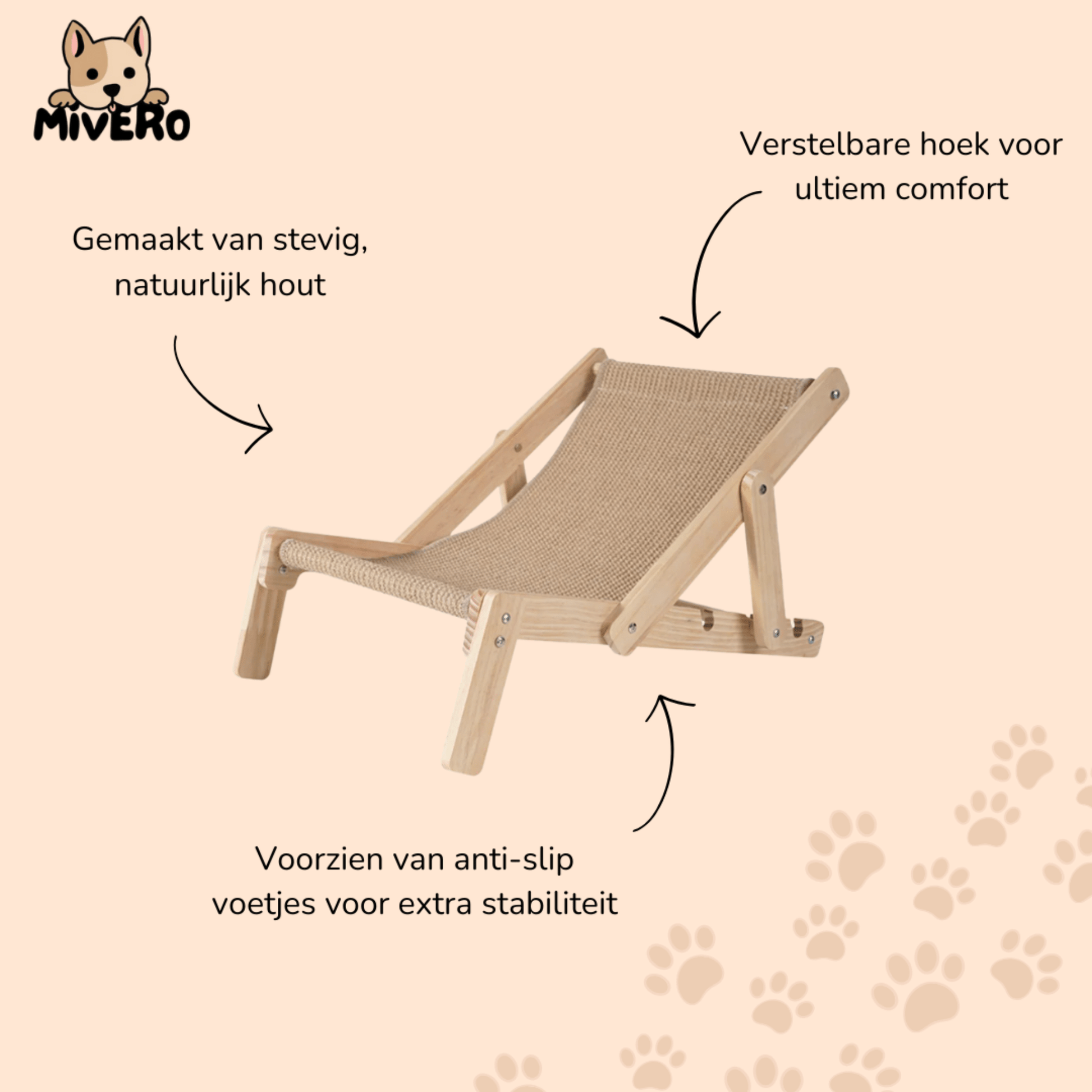 FurLounge - Verstelbare Houten Kattenlounger - Mivero