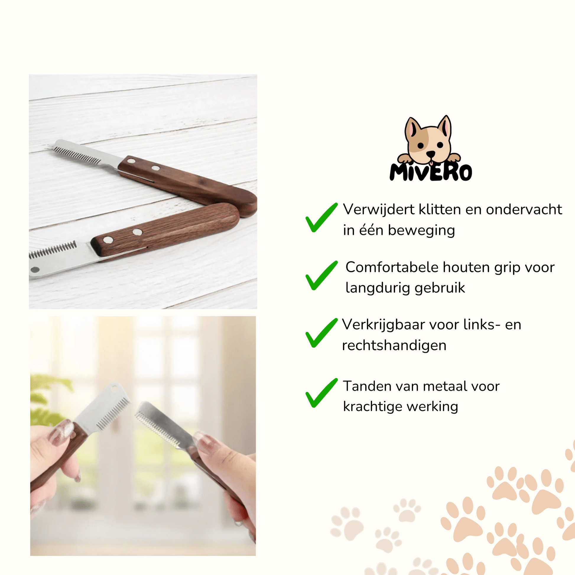 Glansor - Metalen Ontklittende Huisdierkam - Mivero