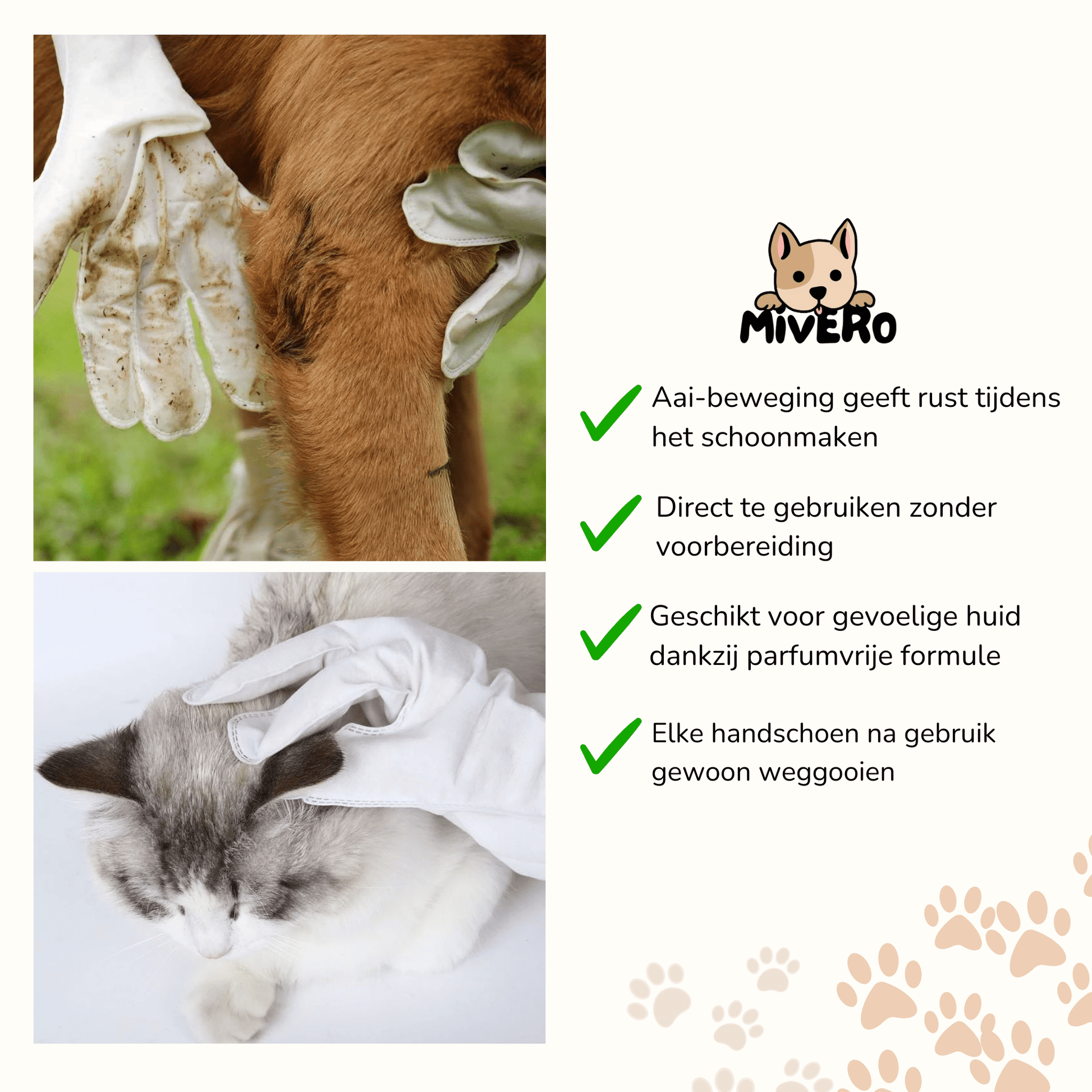 Glovely - Hypoallergene Handschoen Reinigingsdoekjes - Mivero