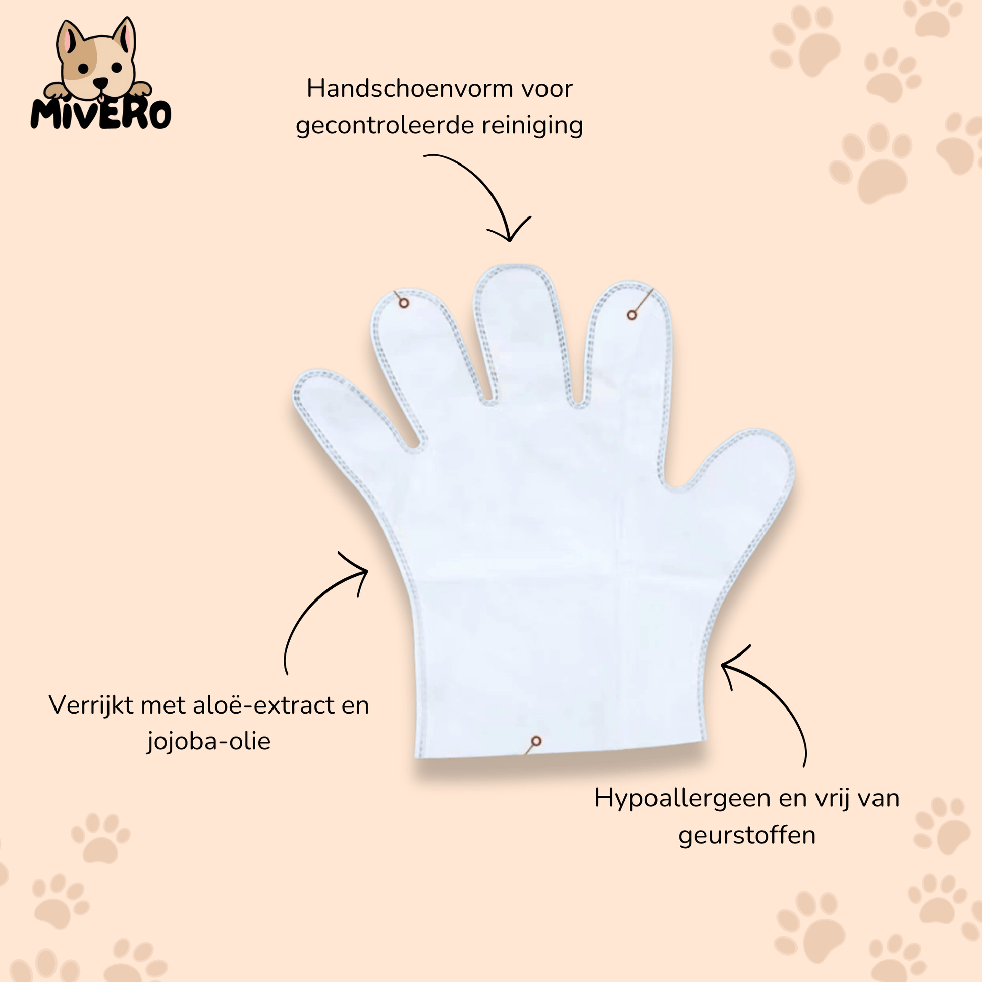 Glovely - Hypoallergene Handschoen Reinigingsdoekjes - Mivero