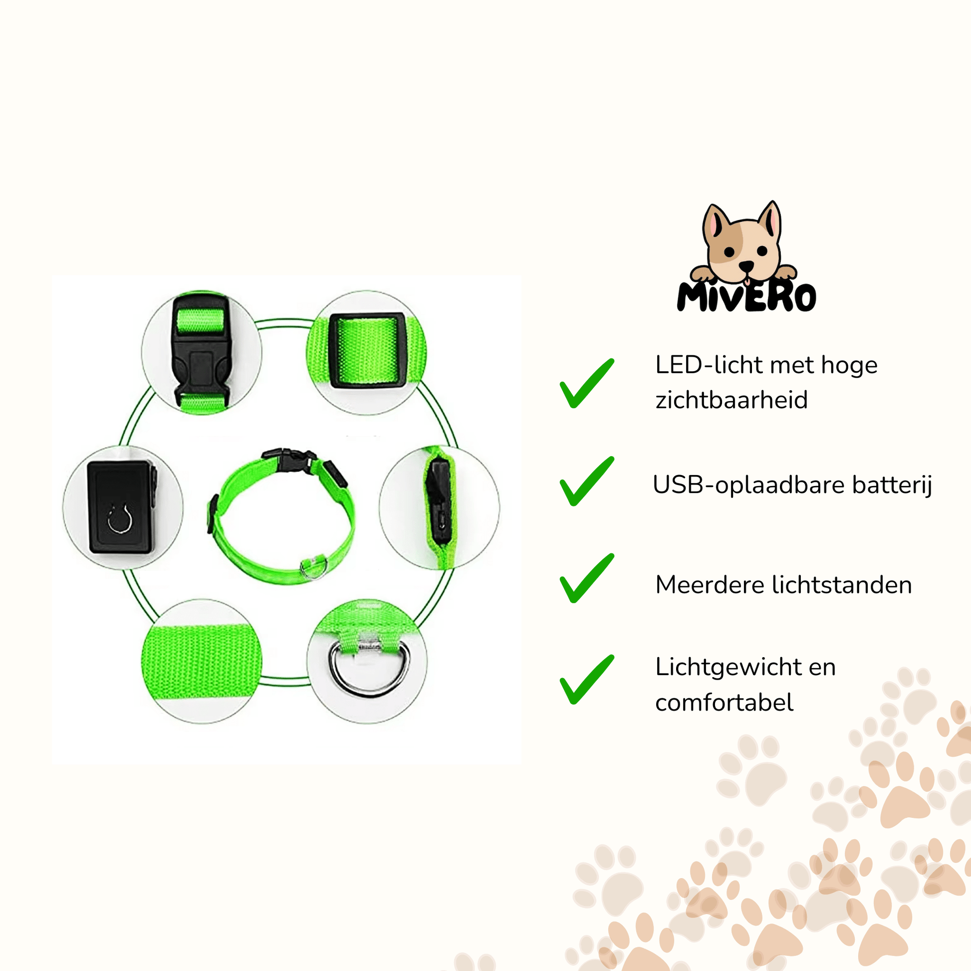 GlowPup - Oplaadbare LED Halsband - Mivero
