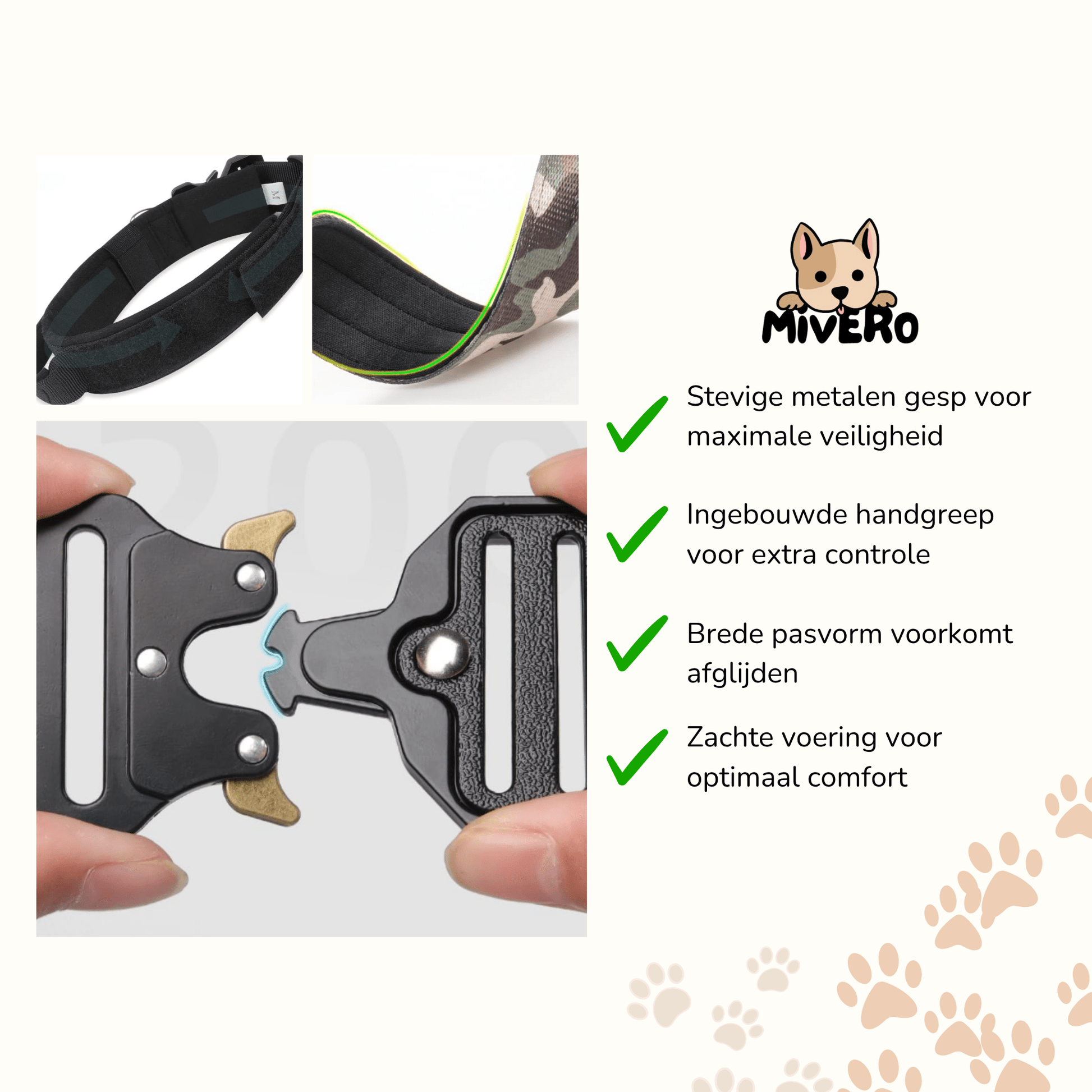GripMax - Sterke Handgreep Hondenhalsband - Mivero