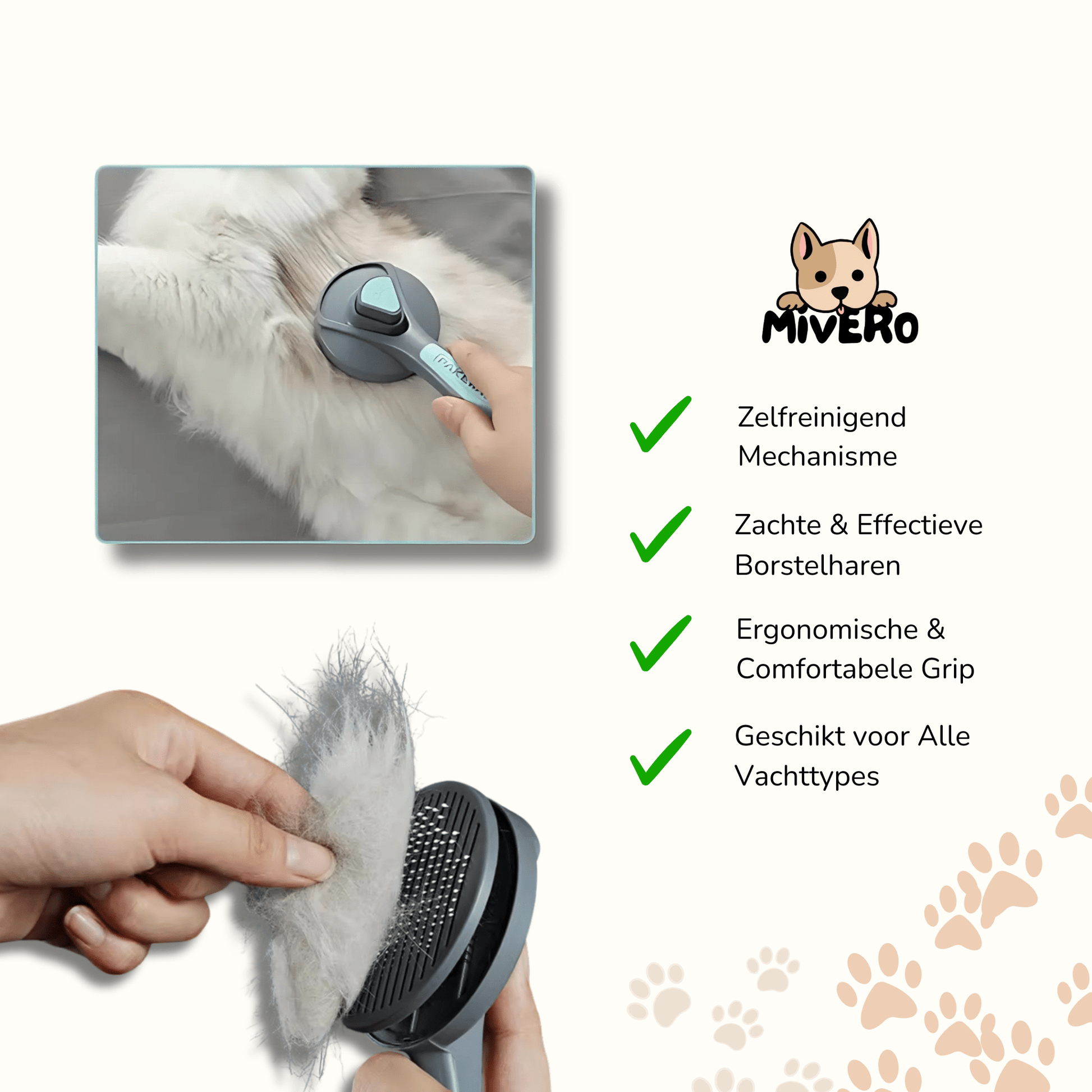 Groomzy - Haarverwijderende Kattenborstel - Mivero