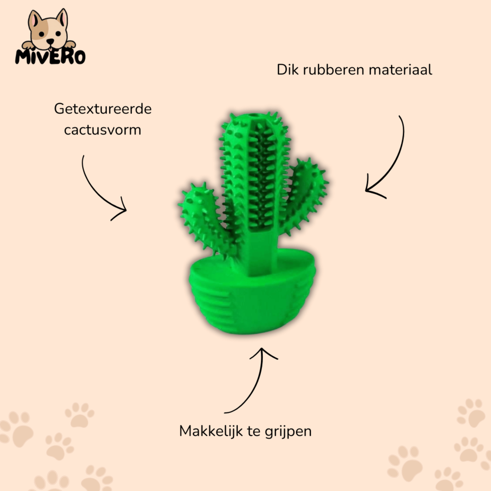 Gummle - Rubberen Cactus Hondenspeeltje - Mivero
