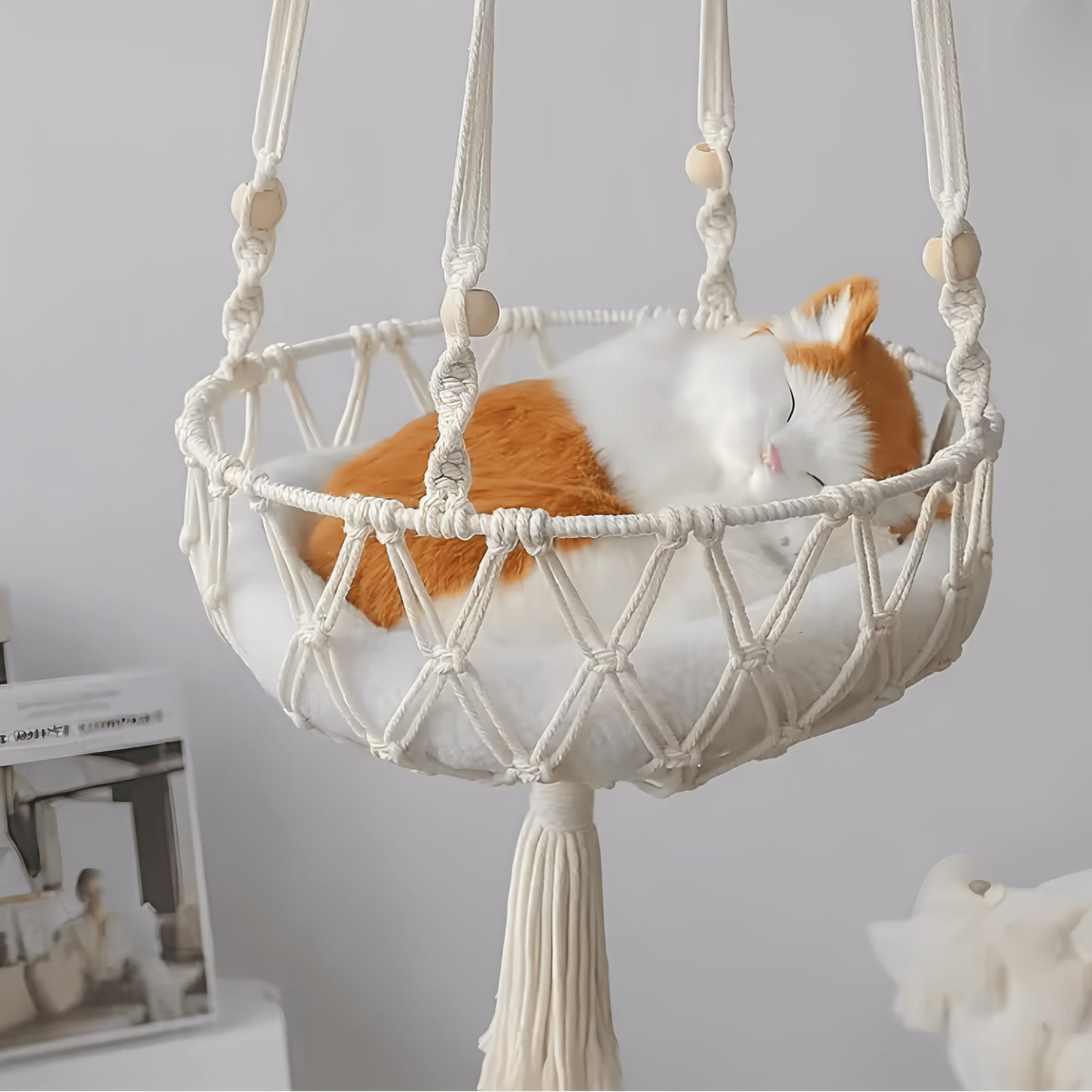 Hangara - Macramé Hangende Kattenmand - Mivero