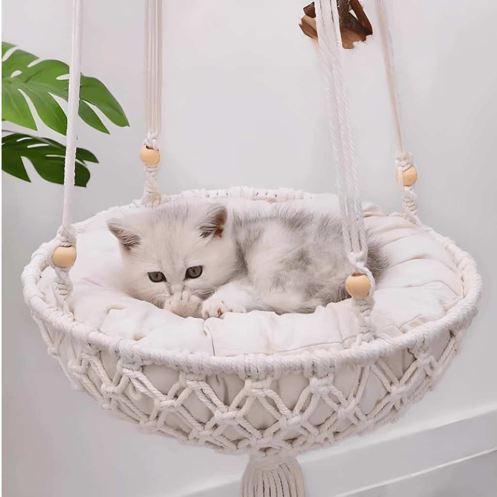 Hangara - Macramé Hangende Kattenmand - Mivero