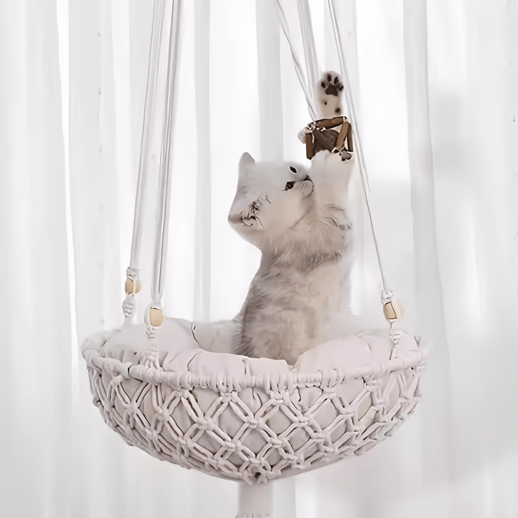 Hangara - Macramé Hangende Kattenmand - Mivero
