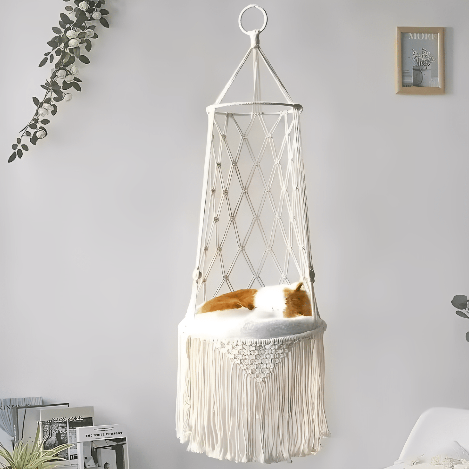 Hangara - Macramé Hangende Kattenmand - Mivero