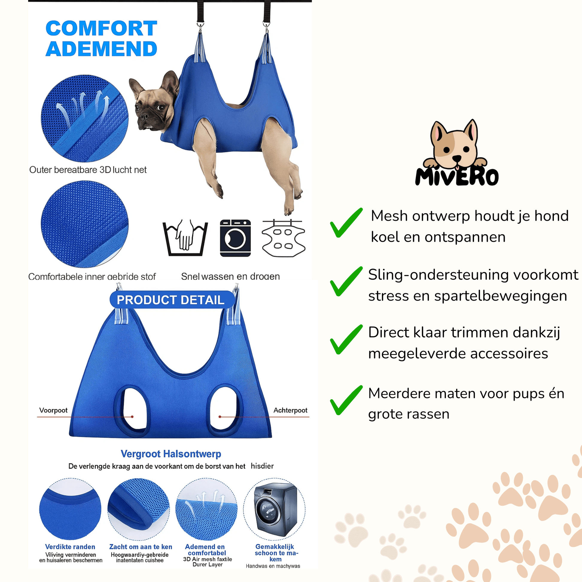 Hangloo - Ademende Verzorgingssling Hond - Mivero