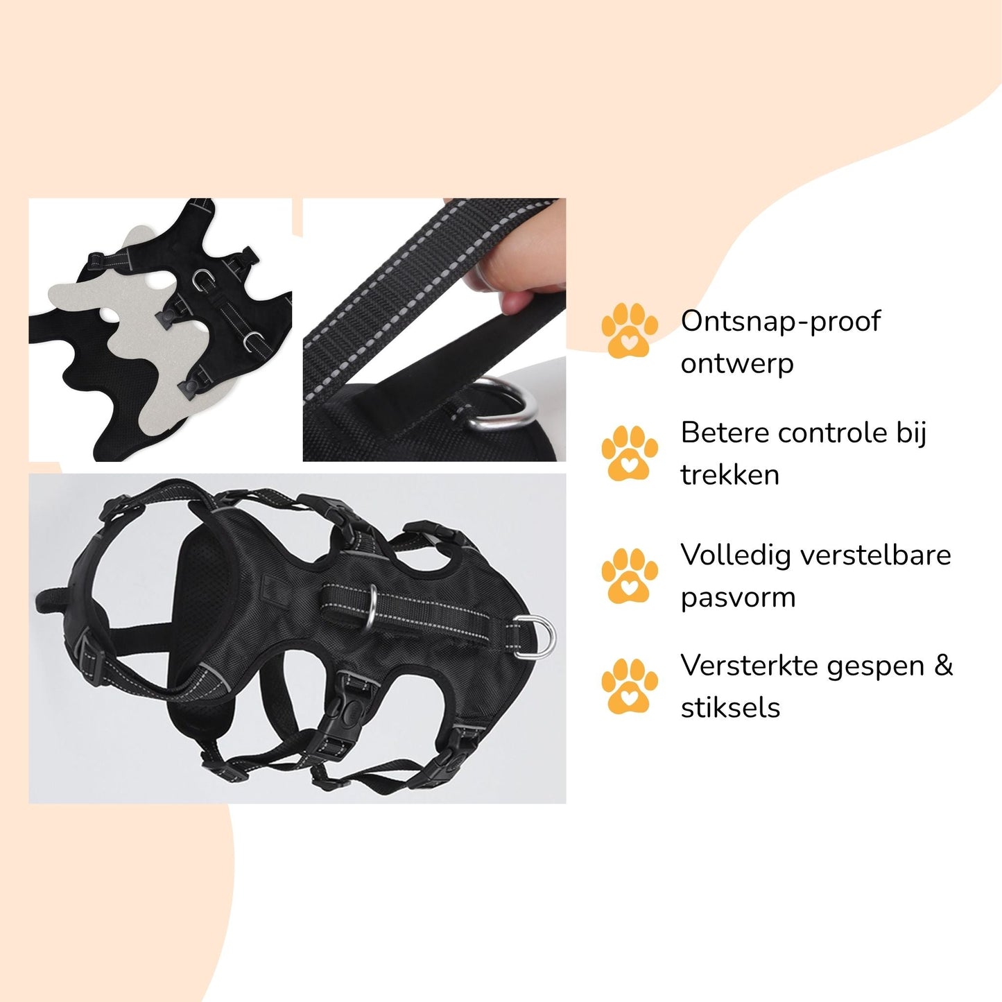 harnesspro - escapeproof verstelbaar hondentuig - mivero