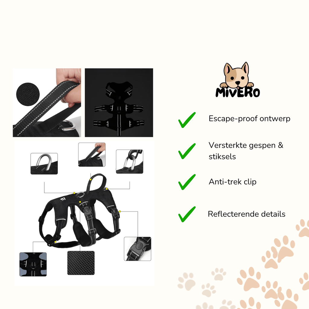 HarnessPro - Escapeproof Verstelbaar Hondentuig - Mivero