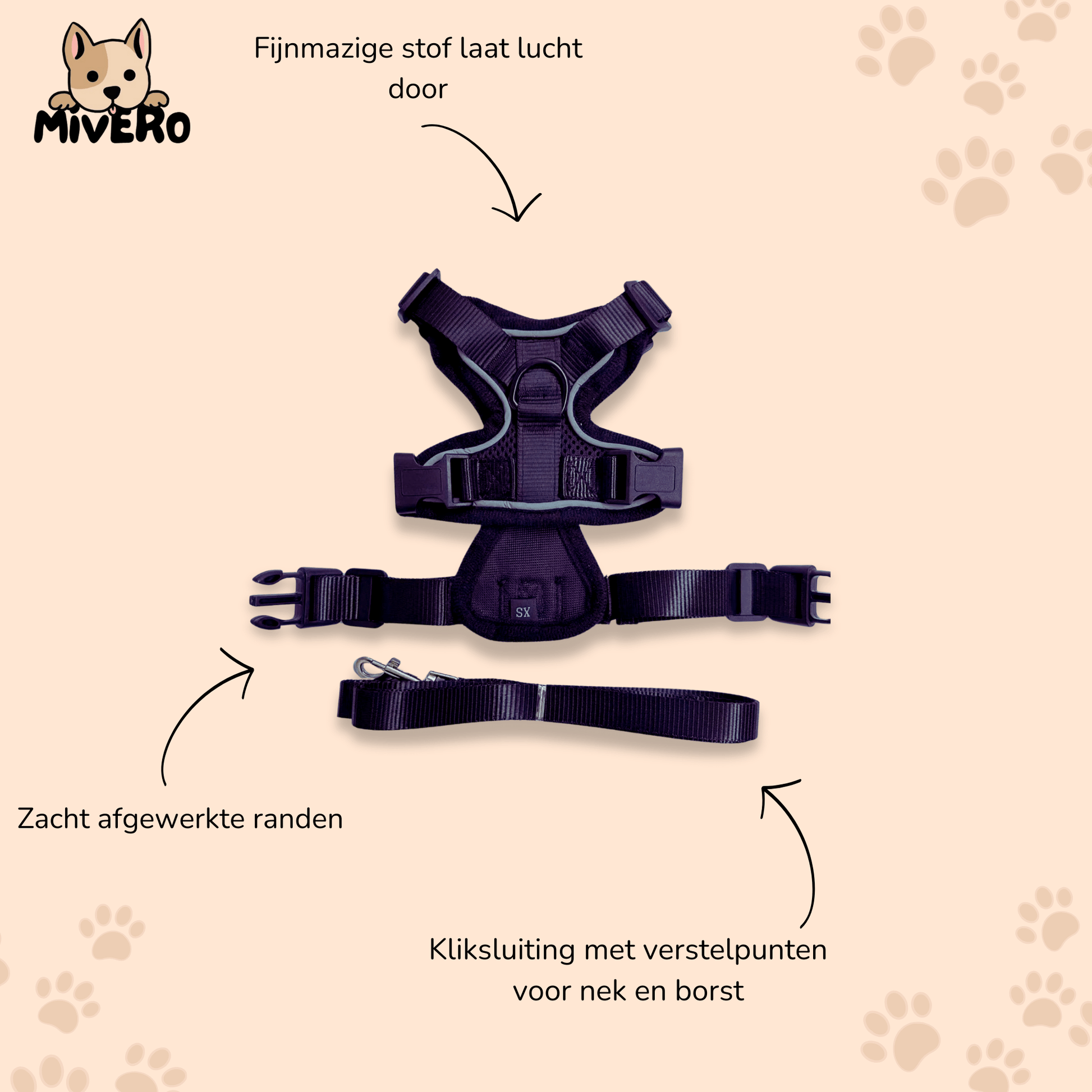 Harnix - Ademend Verstelbaar Kattenharnas - Mivero