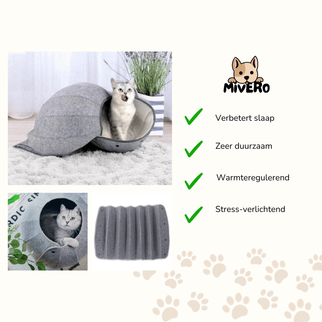 HideAway - Verstelbare Kattentunnel Bed - Mivero