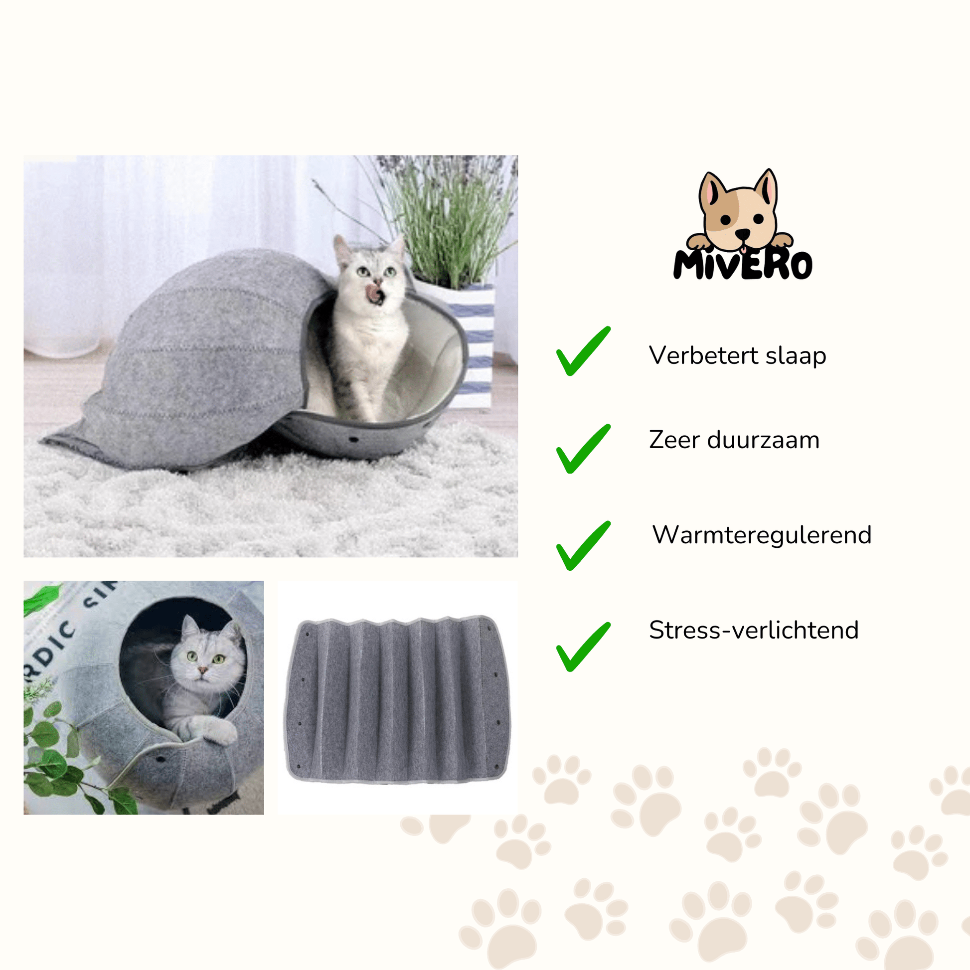 HideAway - Verstelbare Kattentunnel Bed - Mivero