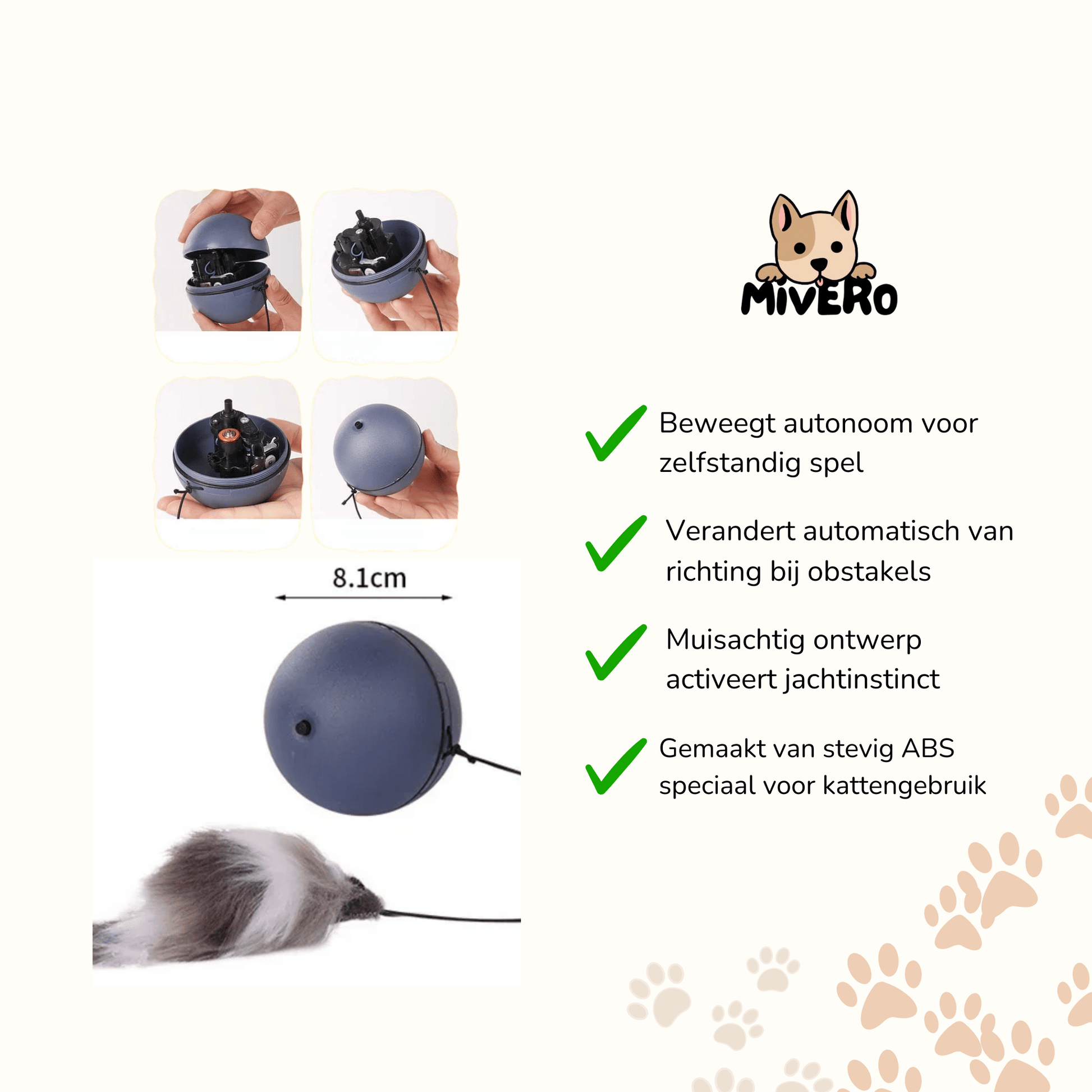 Huntio - Interactieve Muisvormige Kattenbal - Mivero