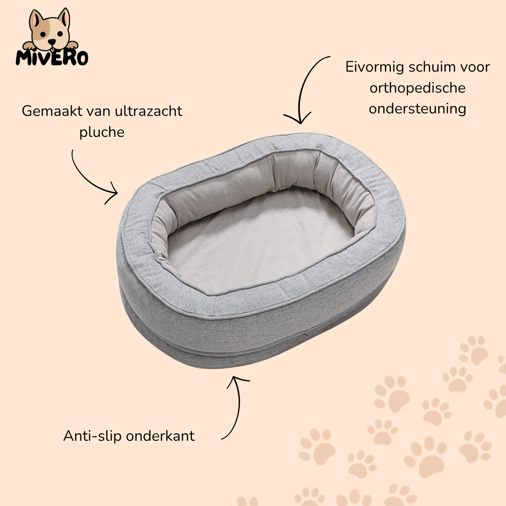 HushBed - Hondenbed Donut Orthopedisch Wasbaar - Mivero
