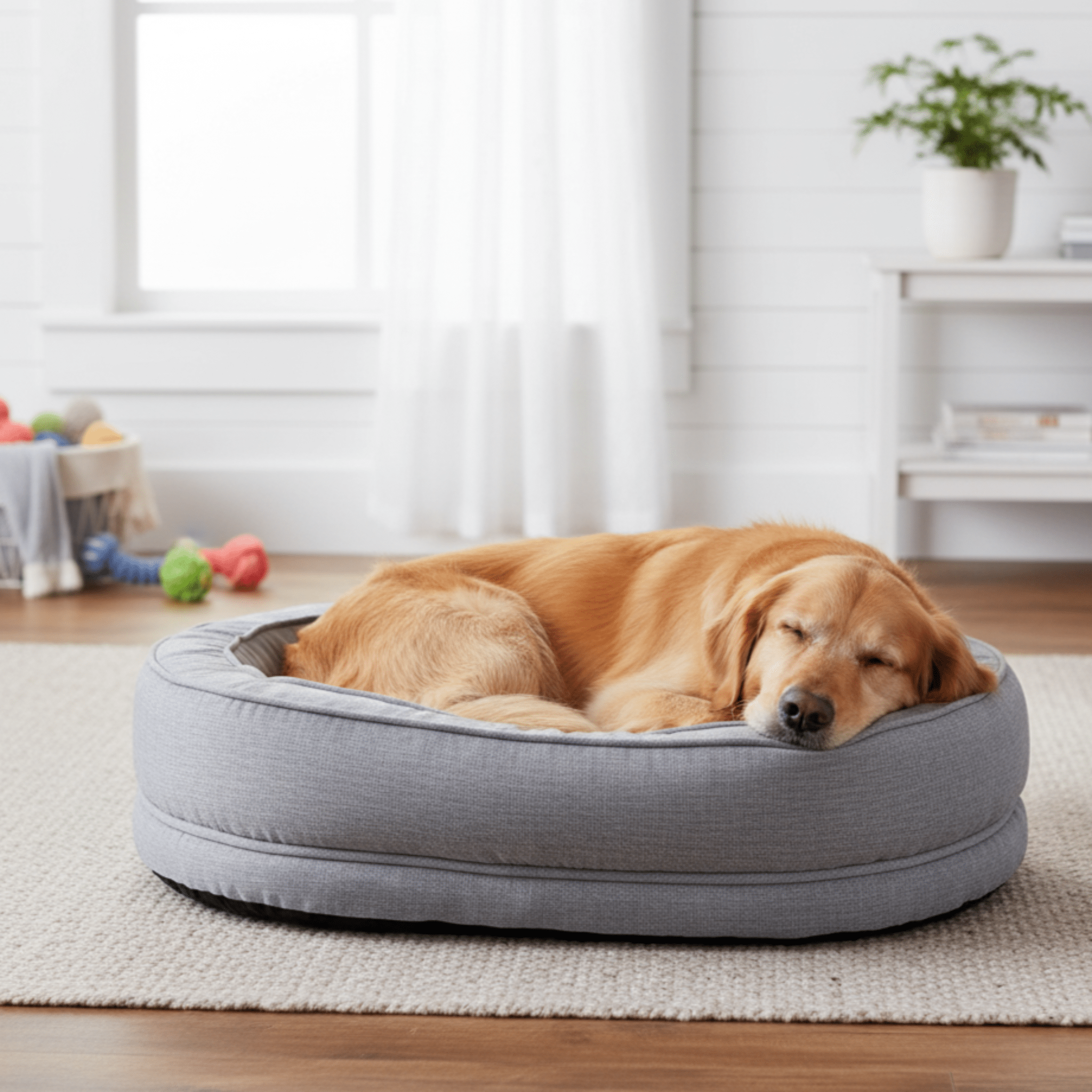 HushBed - Hondenbed Donut Orthopedisch Wasbaar - Mivero