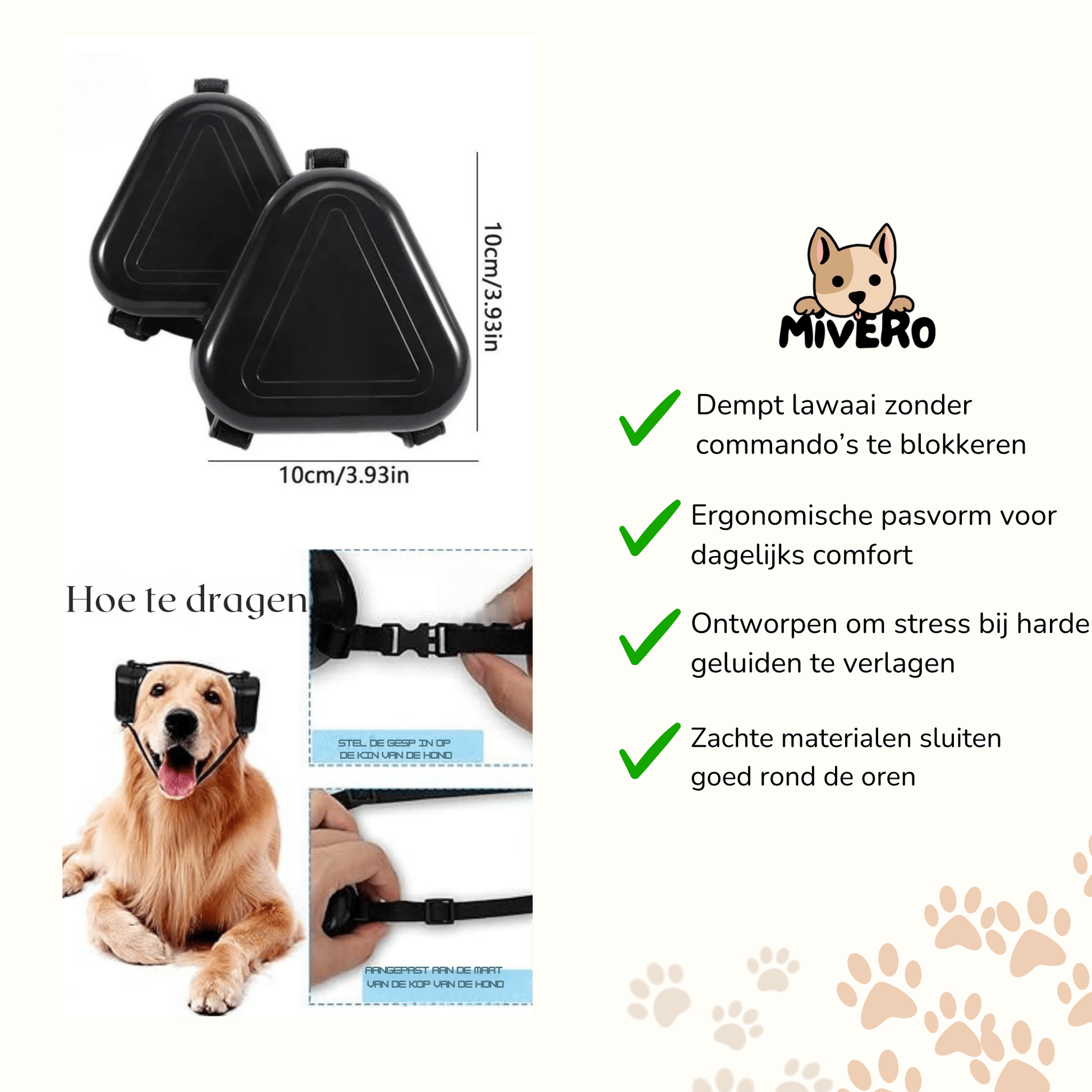 HushHound - Ergonomische Geluidsdempende Hondenhoofdband - Mivero