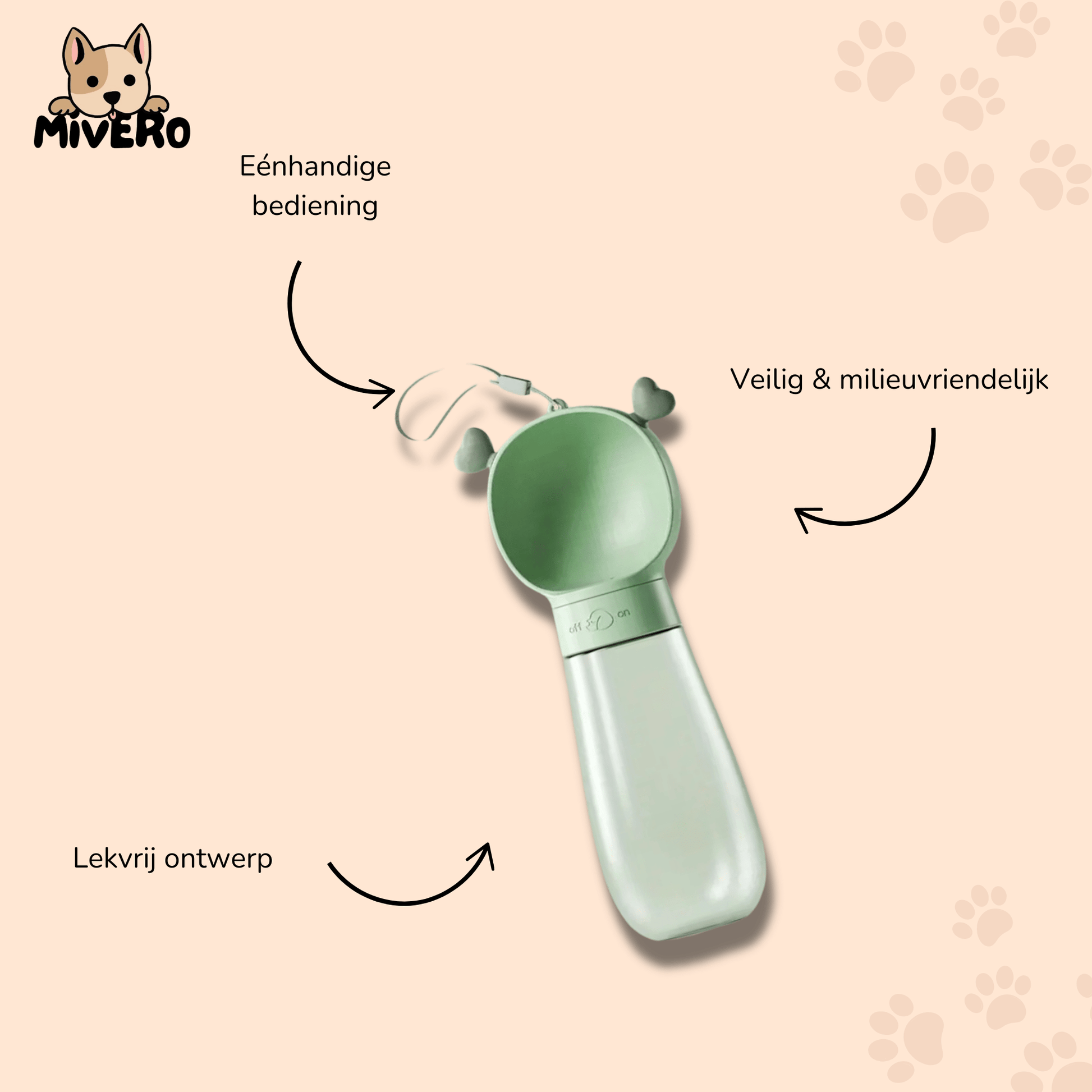 HydraPaw - Lekvrije Reisfles Huisdier - Mivero