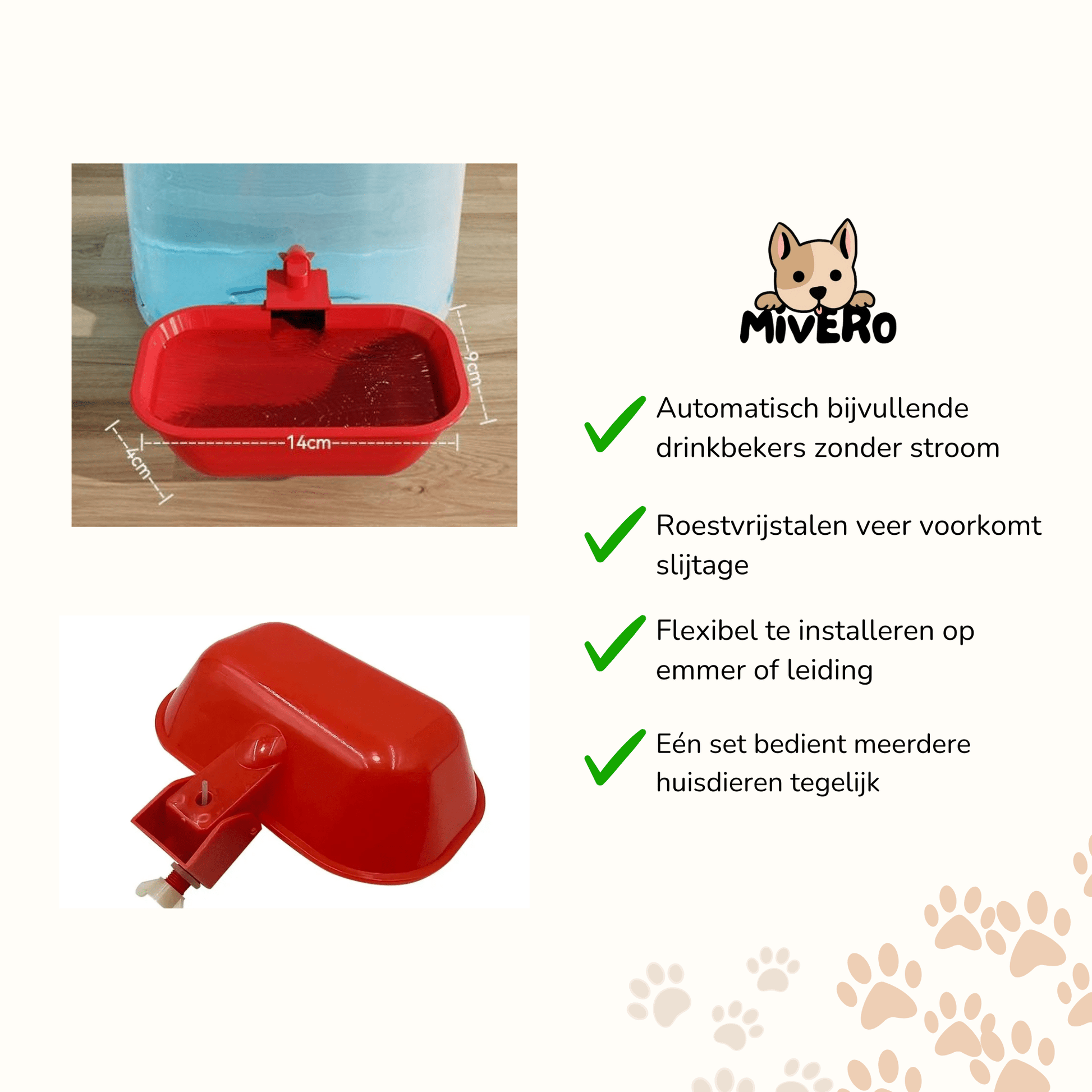 Hydropal - Automatische Meervoudige Drinkbekers - Mivero