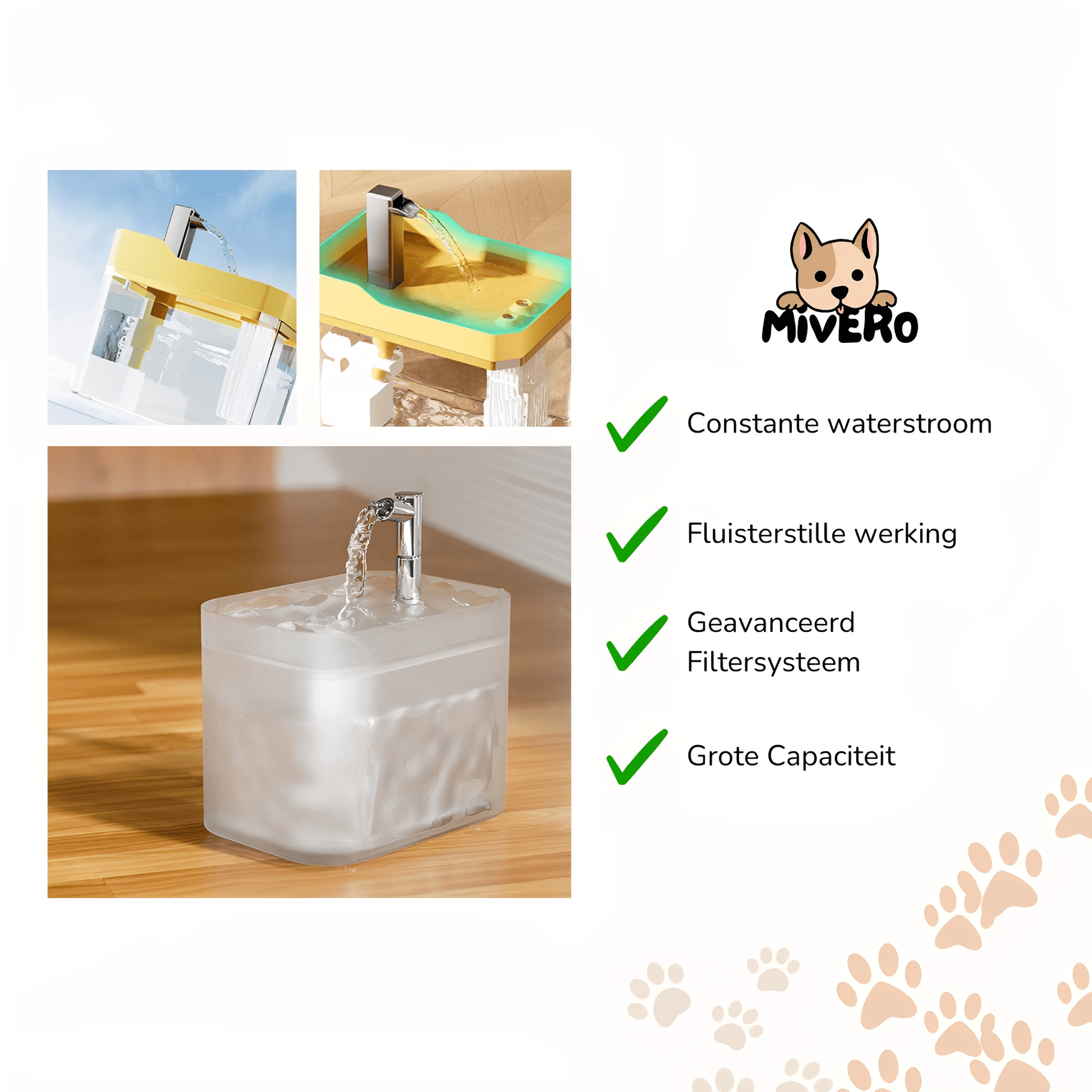 HydroPaws - Automatische Gefilterde Drinkfontein voor Huisdieren - Mivero