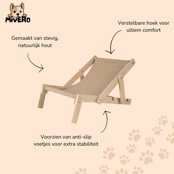 FurLounge -  Verstelbare Houten Kattenlounger