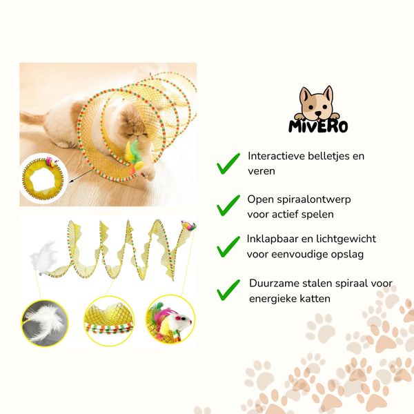 PlayCoil - Interactieve Spiraal Kattentunnel