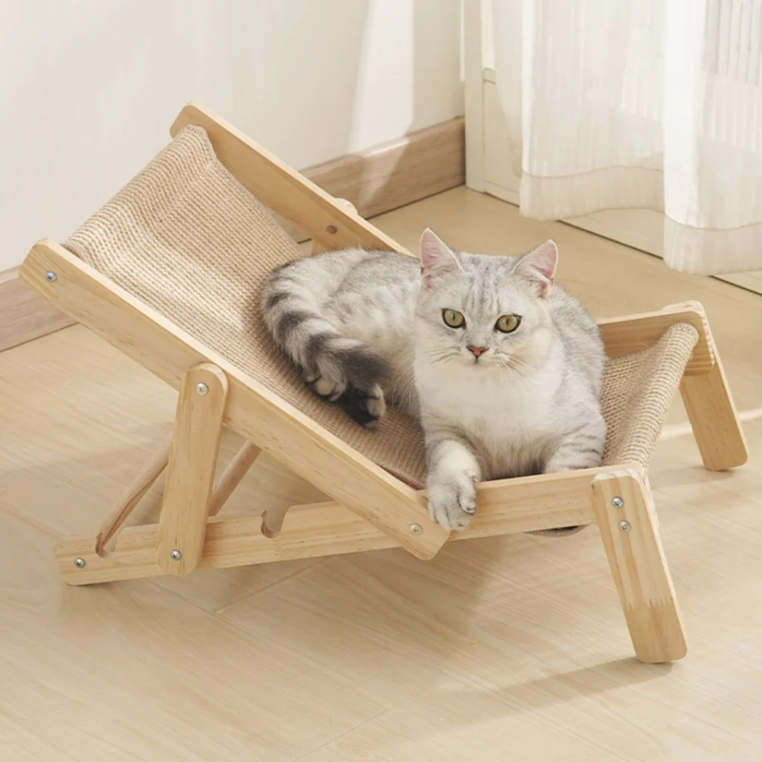 FurLounge -  Verstelbare Houten Kattenlounger
