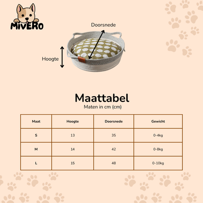 PawBasket - Katoenen Gevlochten Kattenmand