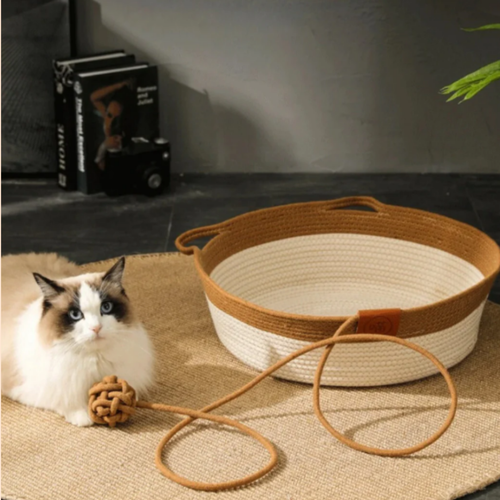 PawBasket - Katoenen Gevlochten Kattenmand