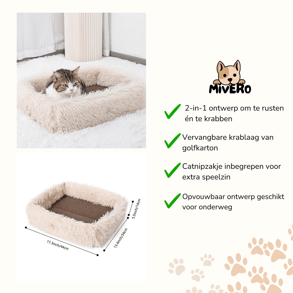 Katnap - Omkeerbaar Krab Kattenbed - Mivero
