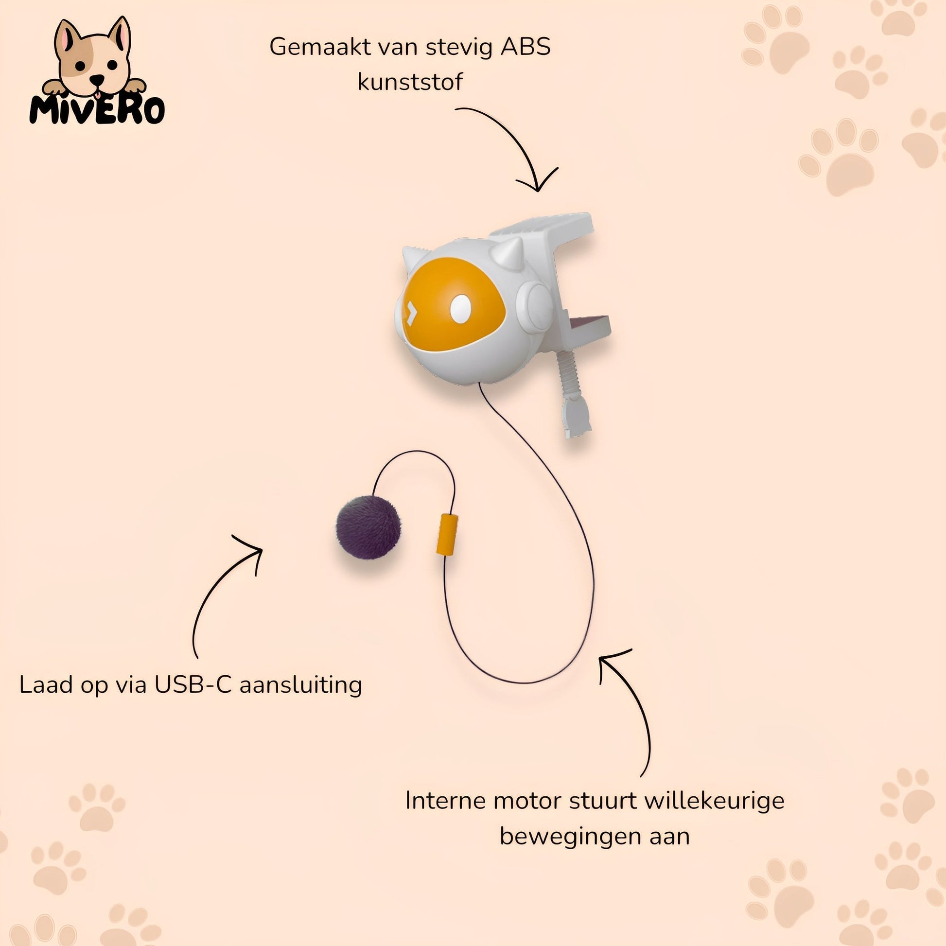 KittyBounce - Interactieve Oplaadbare Kattenbal - Mivero