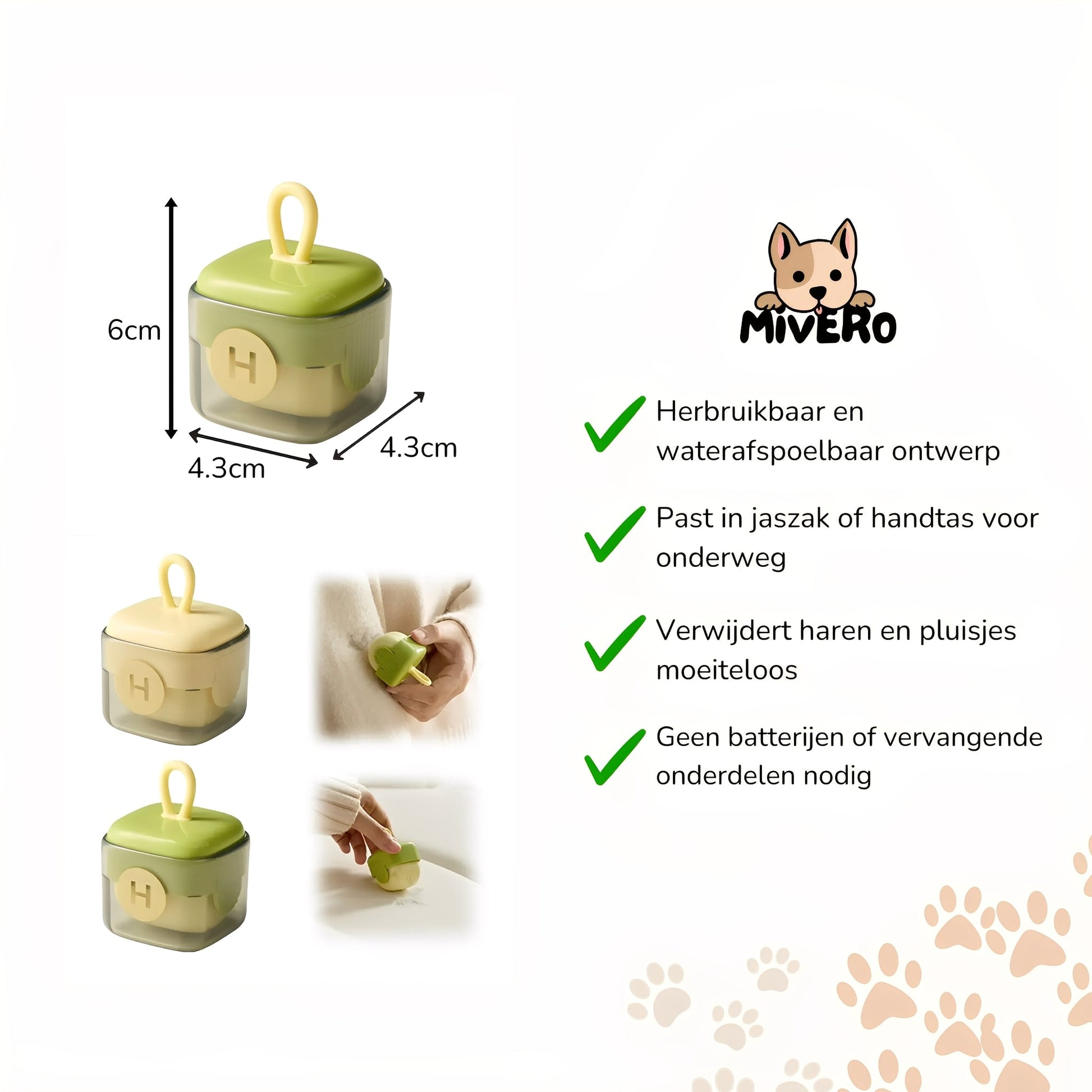 Lintro - Herbruikbare Pluizenverwijderaar Reistool - Mivero