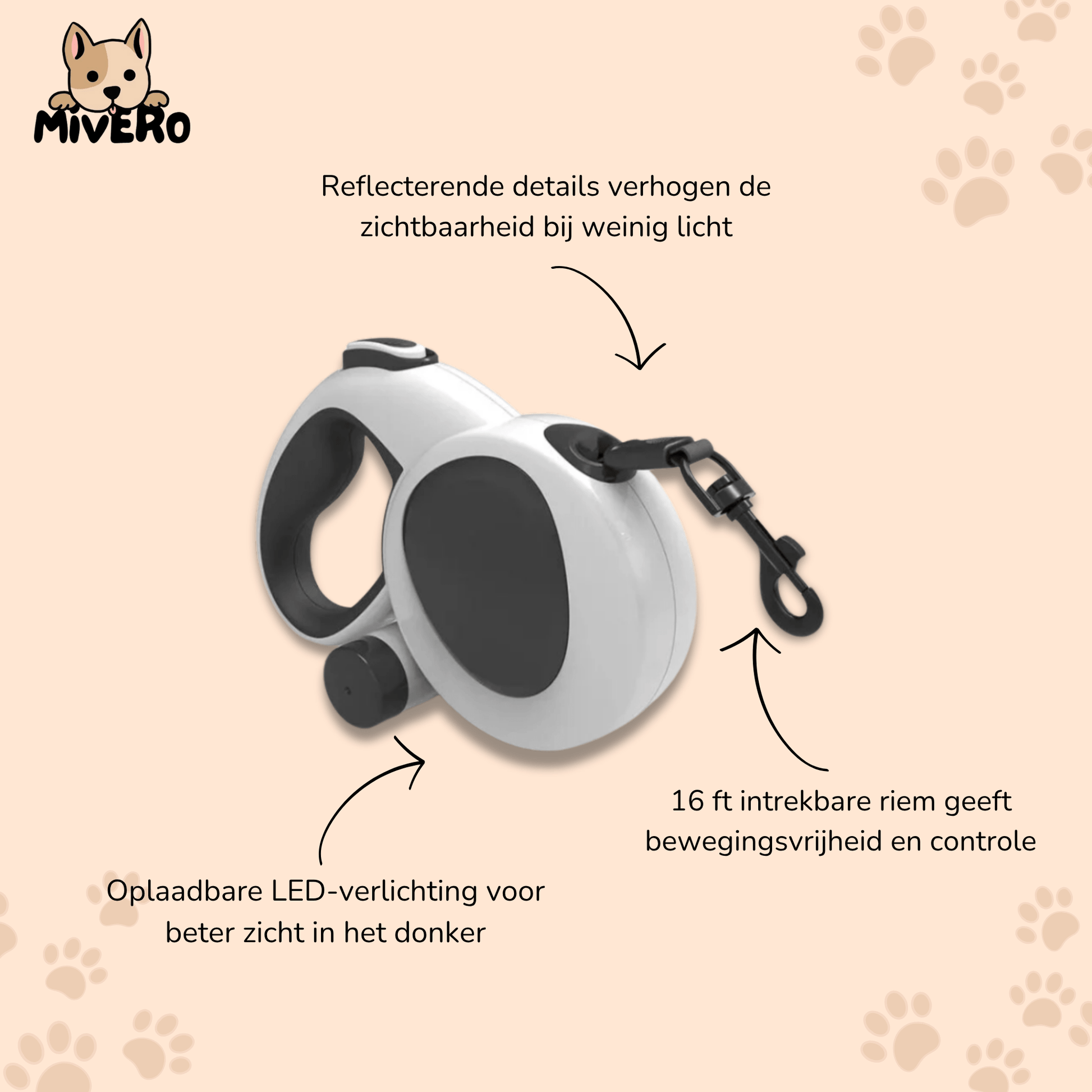 LumiLeash - Multifunctionele Verlichte Hondenriem - Mivero