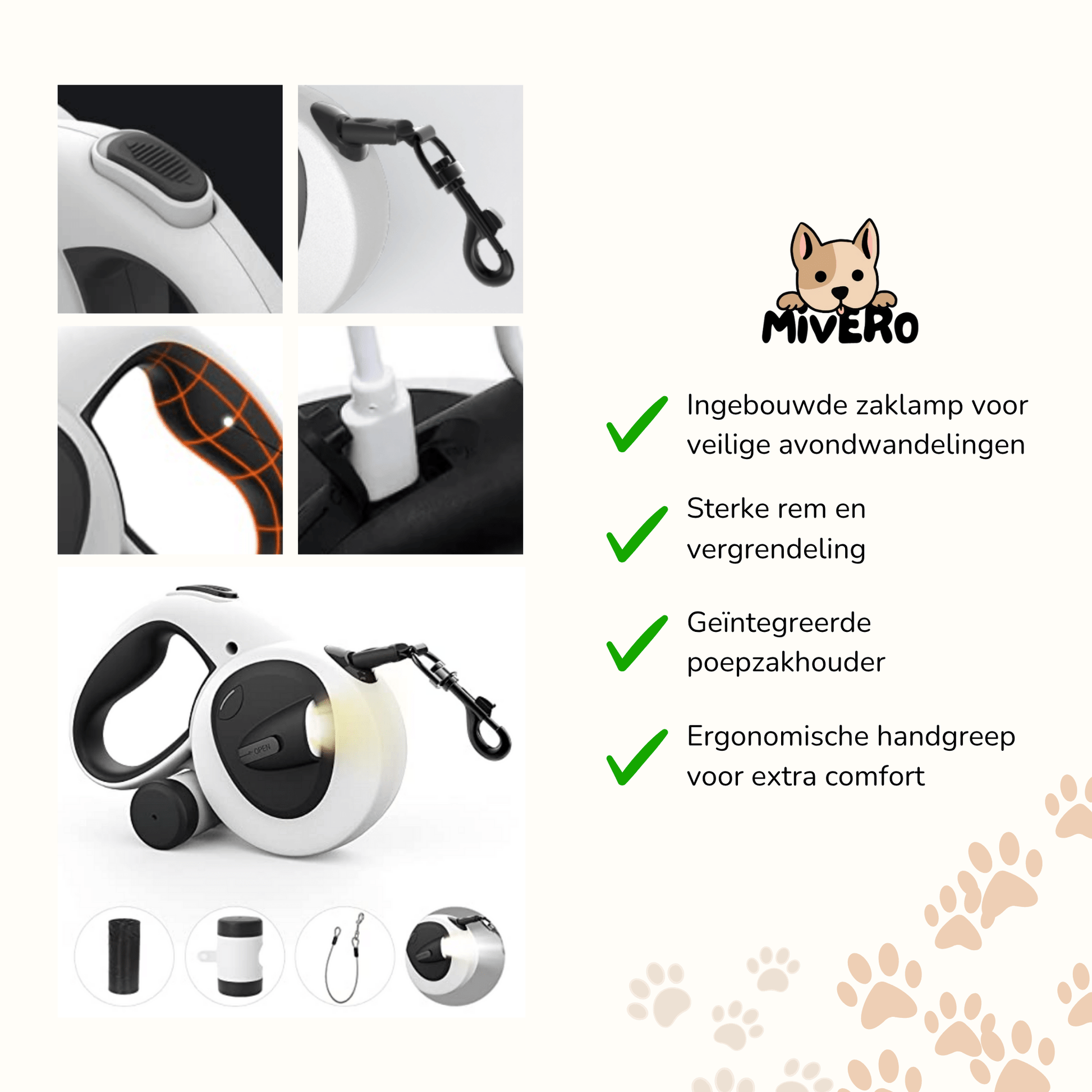 LumiLeash - Multifunctionele Verlichte Hondenriem - Mivero