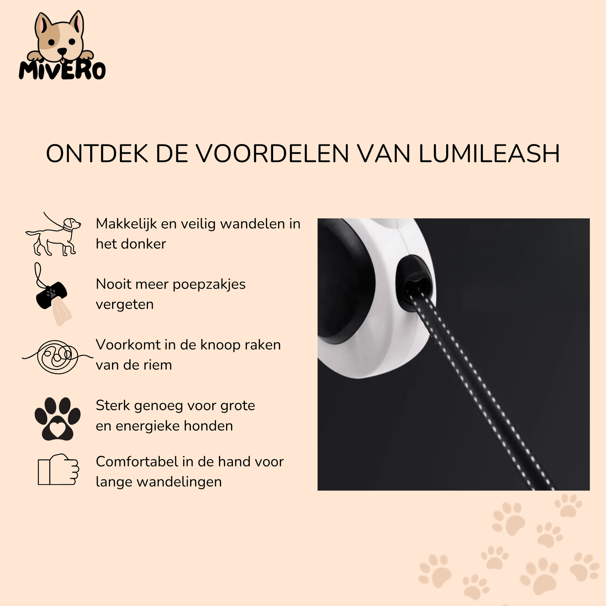 LumiLeash - Multifunctionele Verlichte Hondenriem - Mivero