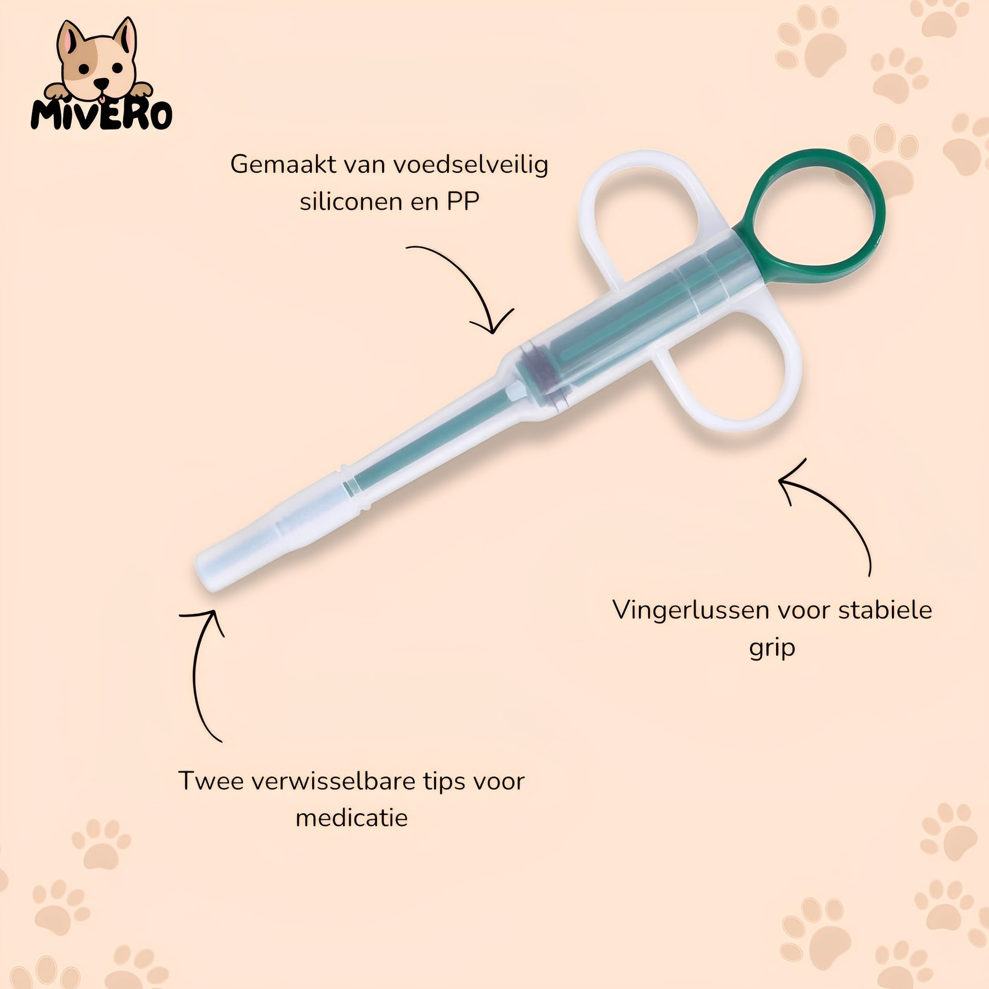 Medipaw - Silicone Medicatie Hond Injector - Mivero