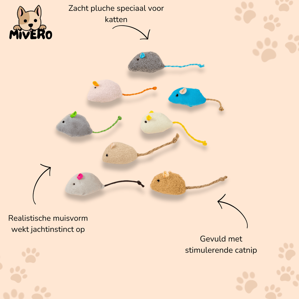 Meowza - Pluche Catnip Speelmuizen - Mivero