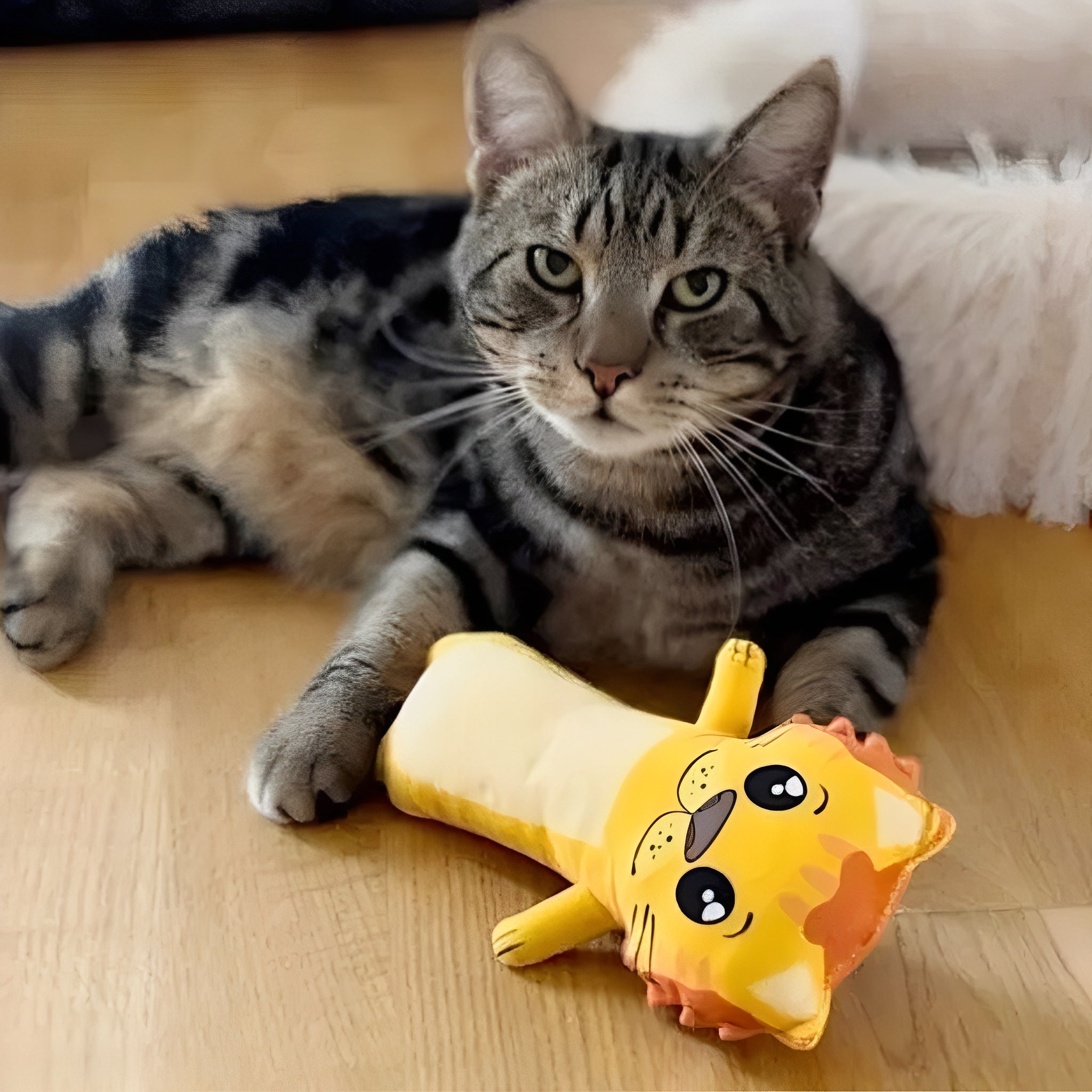 Minikat - Knisperende Silvervine Knuffelkat - Mivero