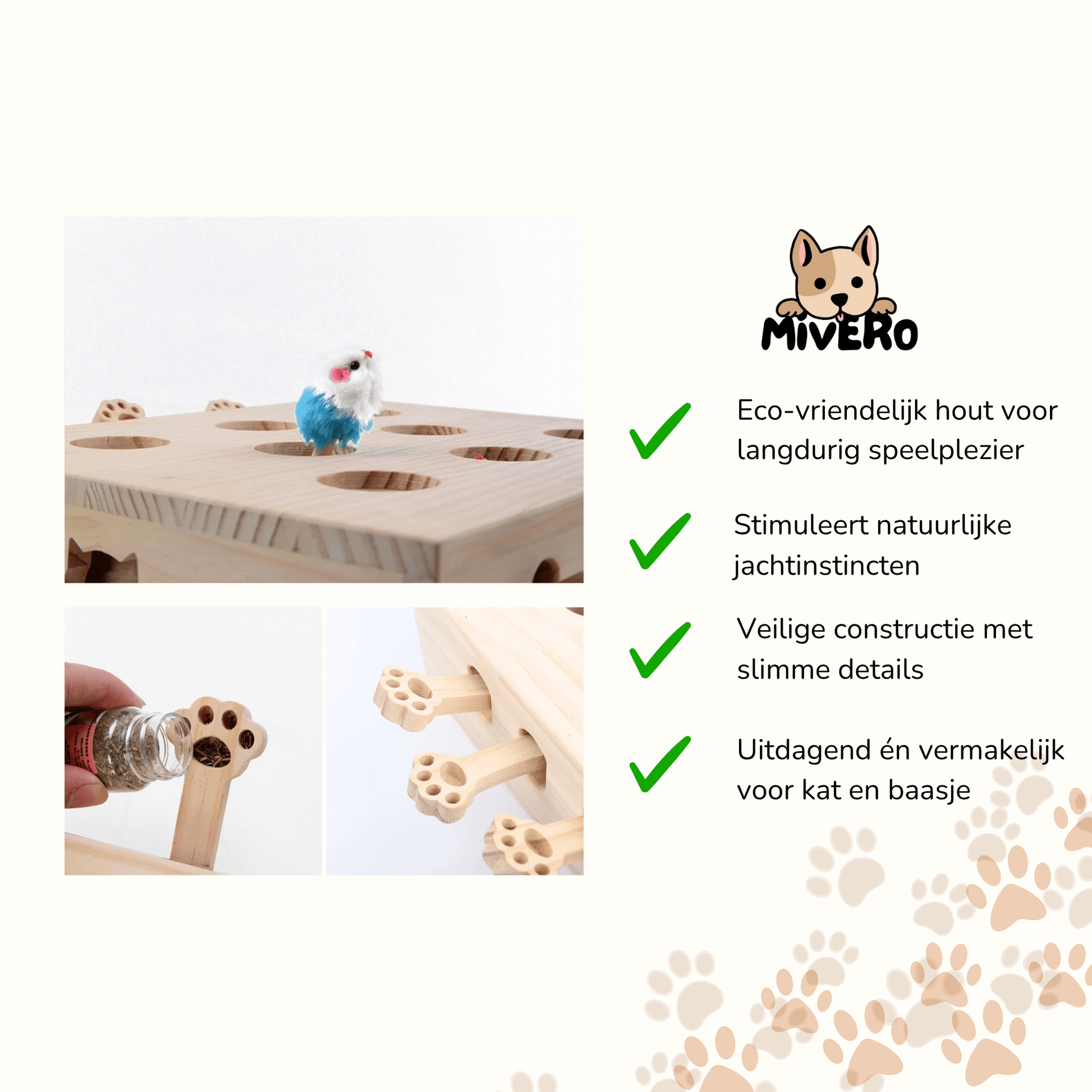 MoleHunt - Houten Whack - A - Mole KattenSpeelgoed - Mivero