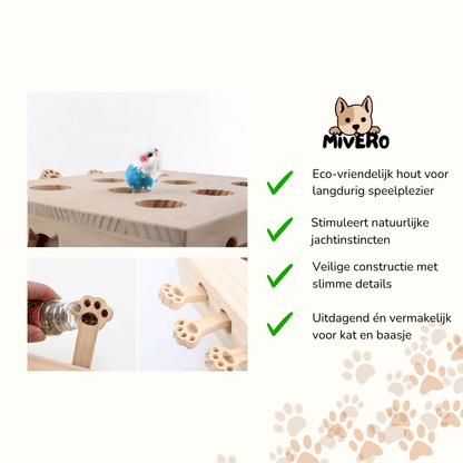 MoleHunt - Houten Whack - A - Mole KattenSpeelgoed - Mivero