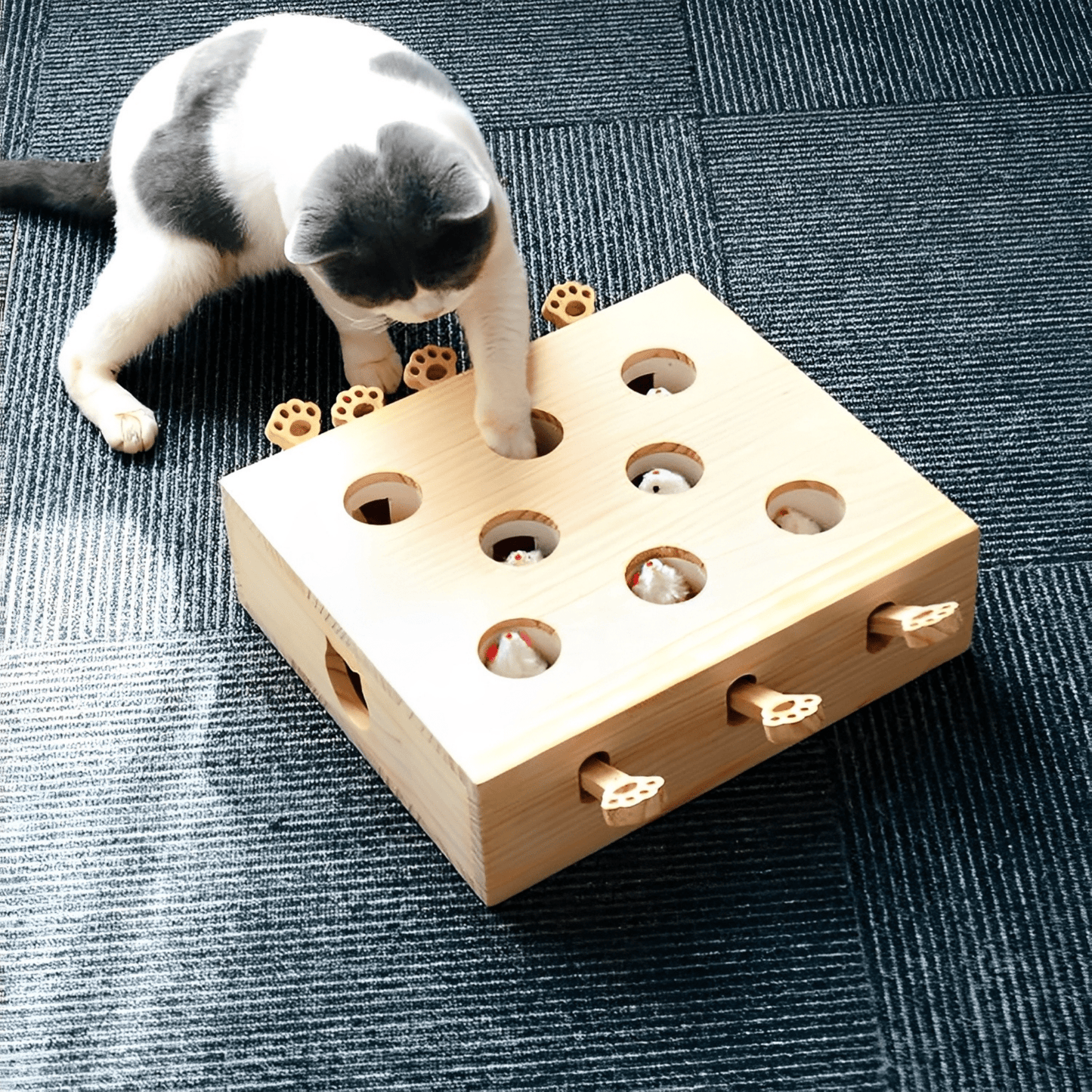 molehunt - houten whack - a - mole kattenspeelgoed - mivero