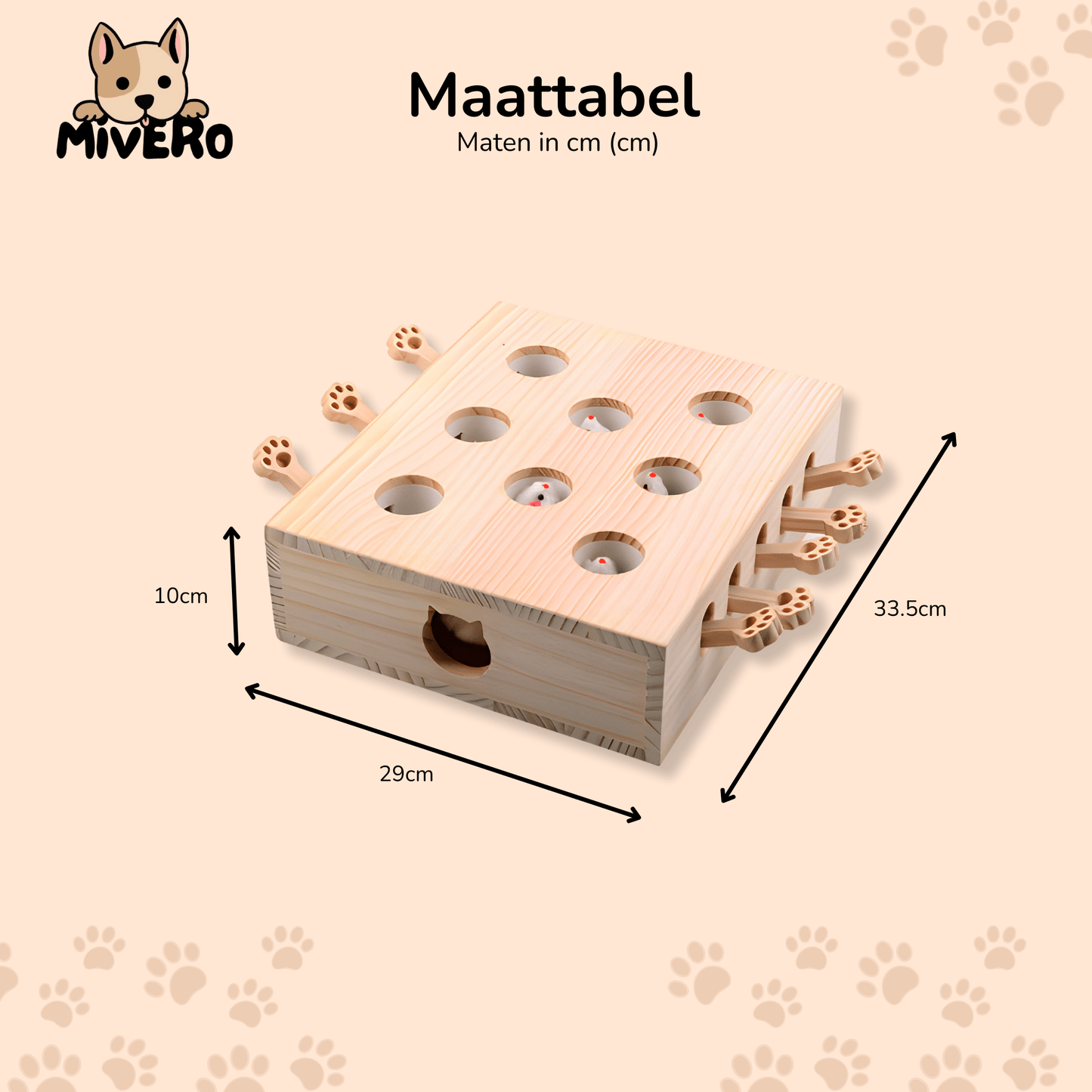 molehunt - houten whack - a - mole kattenspeelgoed - mivero