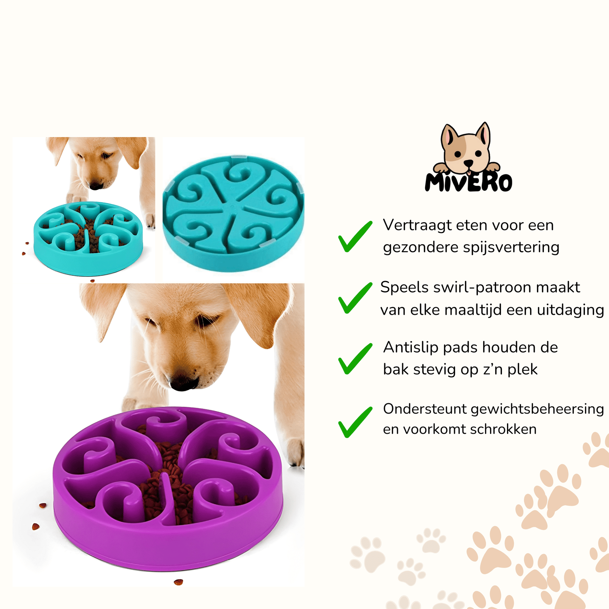 MunchMaze - Spiraalvormige ruime hondenbak - Mivero