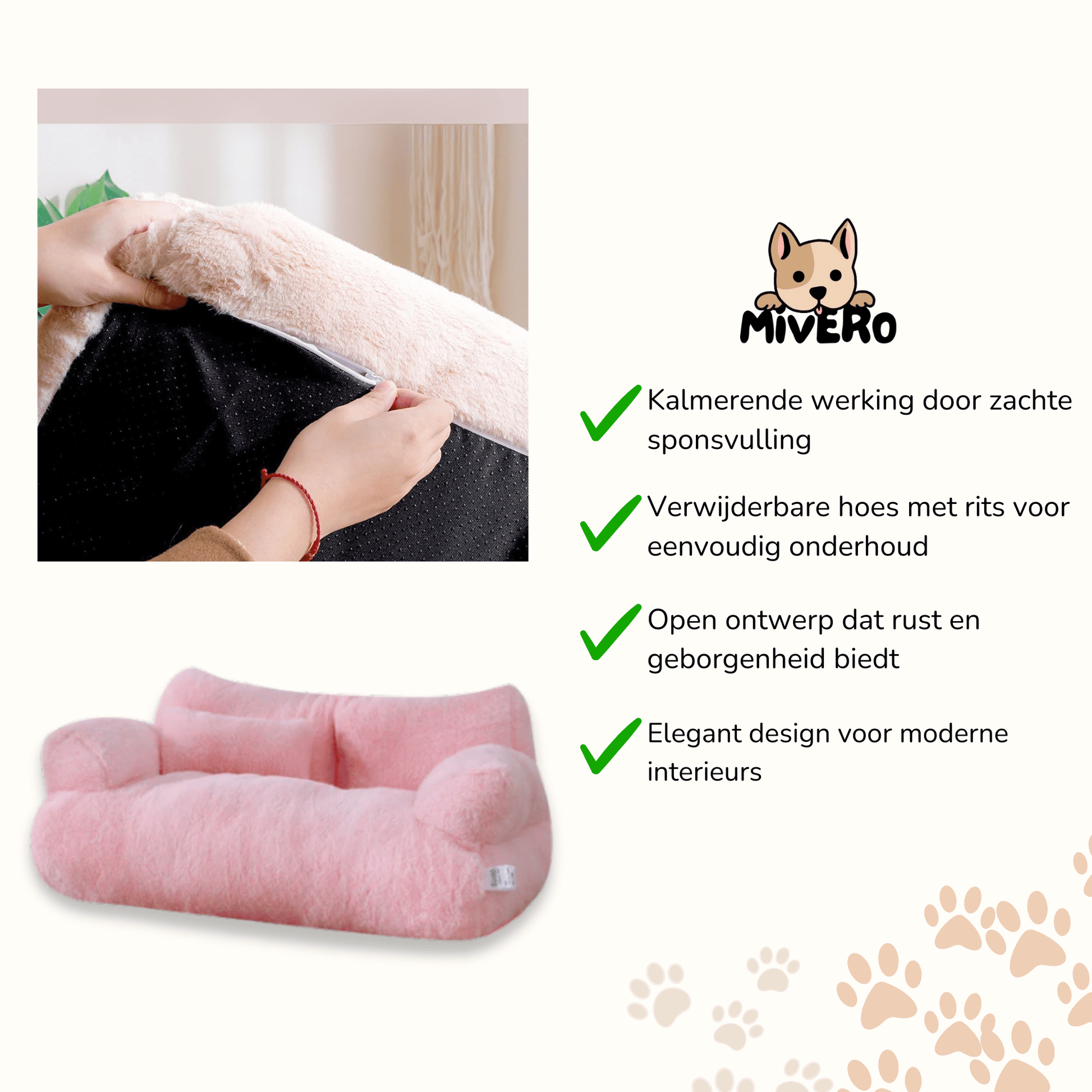 Naptura - Kalmerende Pluche Huisdiersofa - Mivero