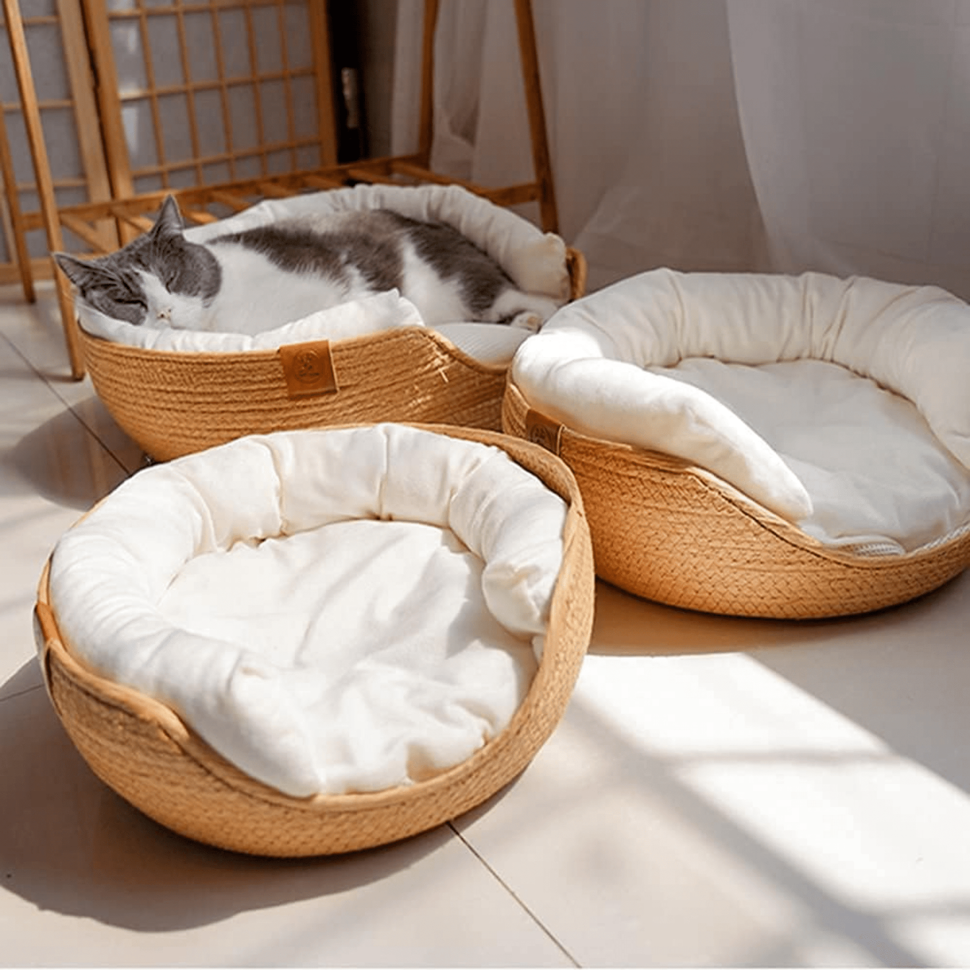 NaturaNest - Ademend Bamboe Hondenbedje - Mivero