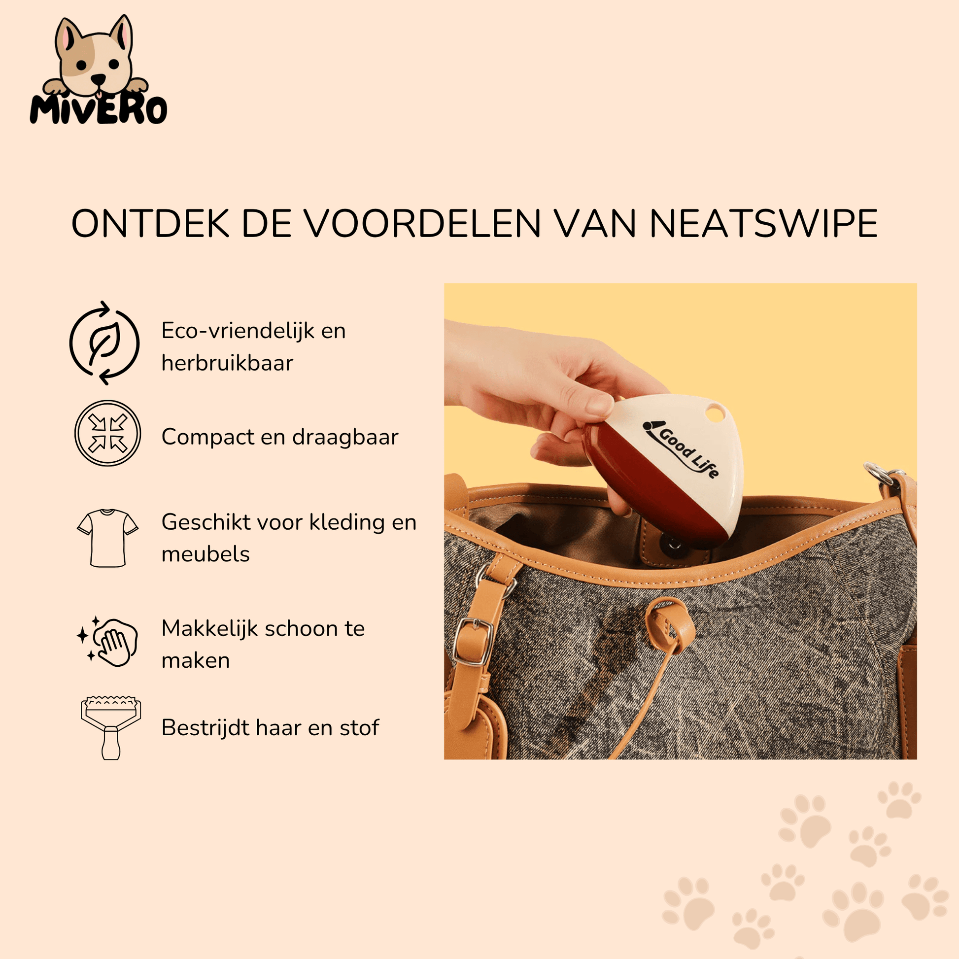 NeatSwipe - Herbruikbare Huisdierhaar Roller - Mivero