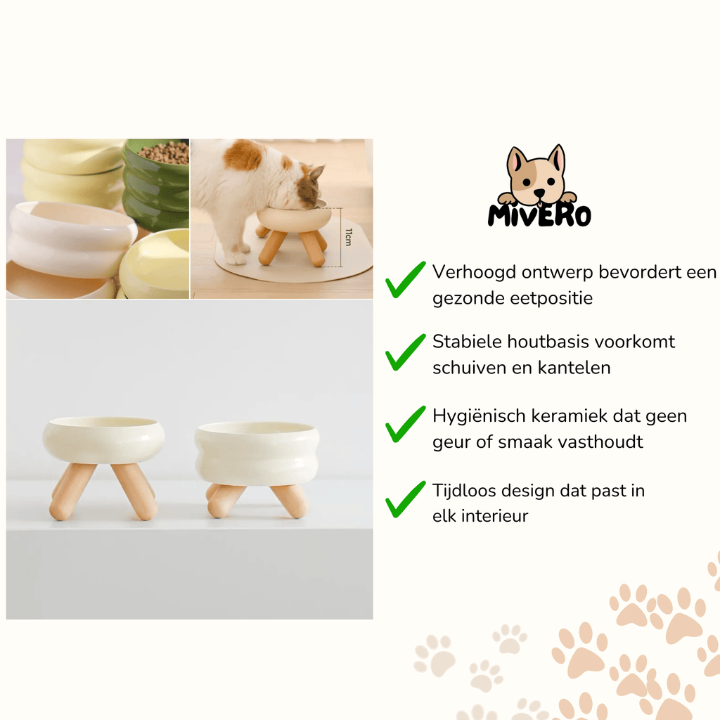 Nestle - Keramische Verhoogde Voerbak - Mivero