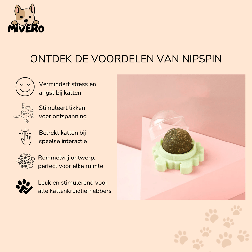 NipSpin - Draaibare Kattenkruid Likbal - Mivero